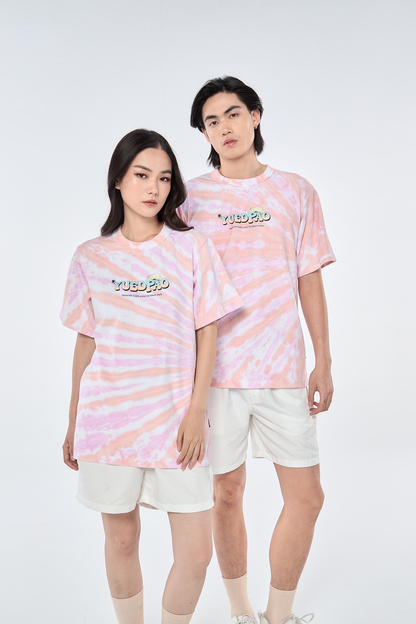 เสื้อมัดย้อม Oversize Tie Dye Oasis Beats สี Desert Rose สไตล์วินเทจ