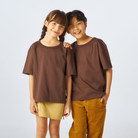 เสื้อยืดโอเวอร์ไซส์ Timeless สำหรับเด็ก_สี Dark Chocolate