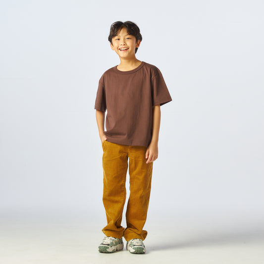 เสื้อยืดโอเวอร์ไซส์ Timeless สำหรับเด็ก_สี Dark Chocolate