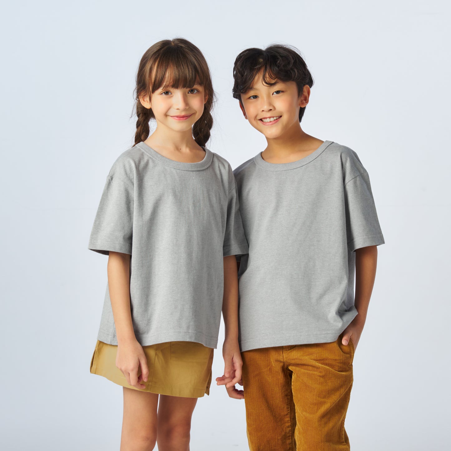 เสื้อยืดโอเวอร์ไซส์ Timeless สำหรับเด็ก_สี Medium Gray