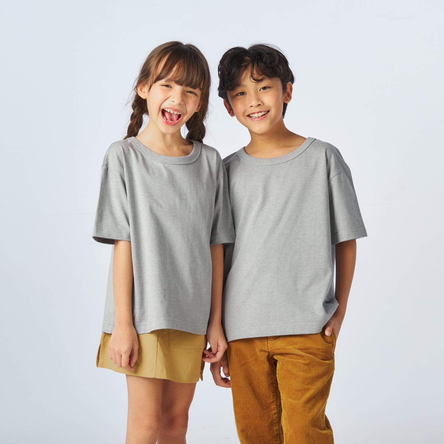 เสื้อยืดโอเวอร์ไซส์ Timeless สำหรับเด็ก_สี Medium Gray