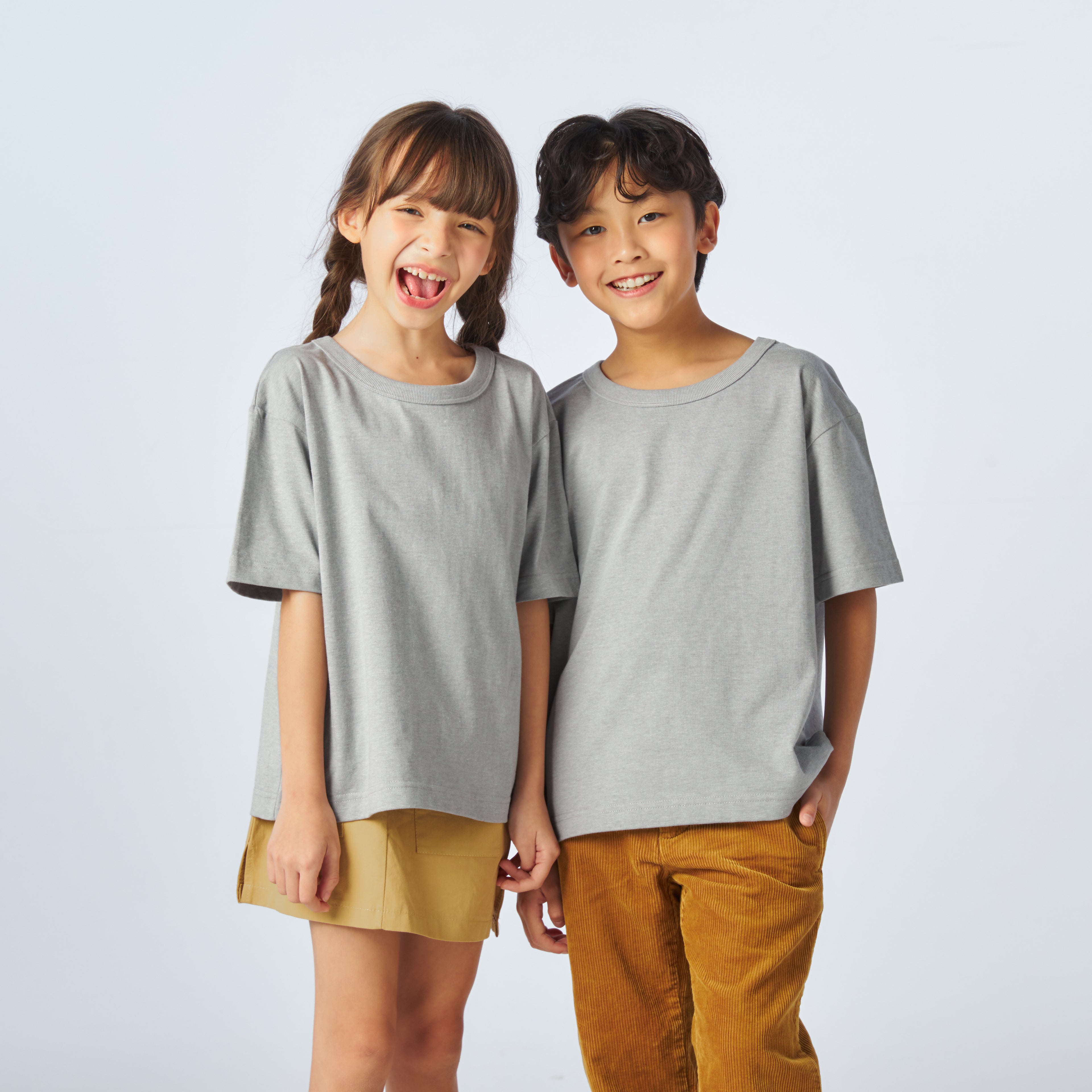 เสื้อยืดโอเวอร์ไซส์ Timeless สำหรับเด็ก_สี Medium Gray