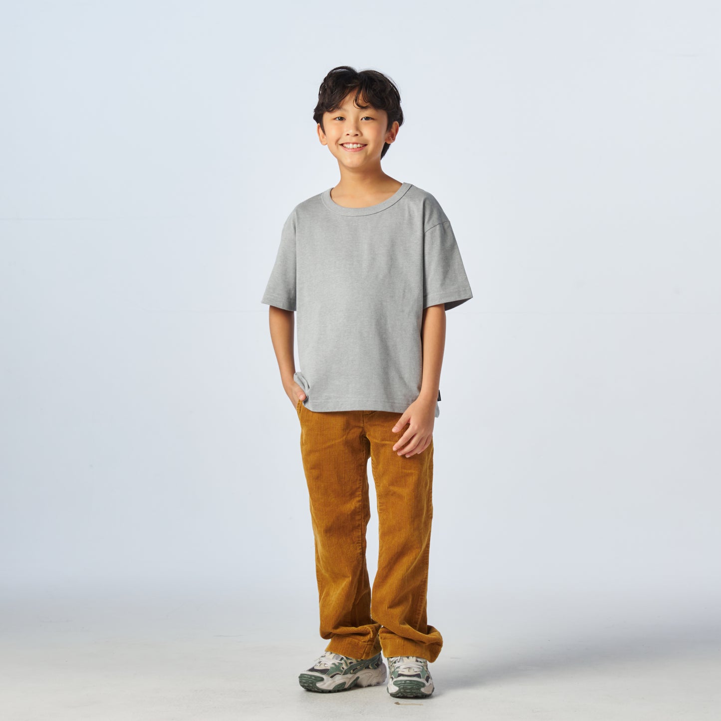 เสื้อยืดโอเวอร์ไซส์ Timeless สำหรับเด็ก_สี Medium Gray