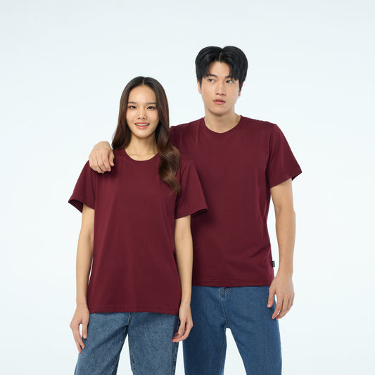 NEW Unisex_คอกลม_สีเลือดหมู