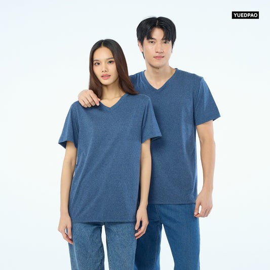 NEW Unisex_คอวี_สีฟ้าคราม