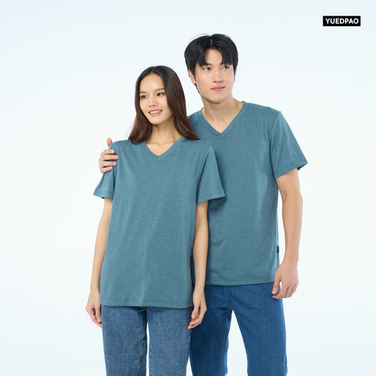 NEW Unisex_คอวี_สีฟ้าน้ำทะเล