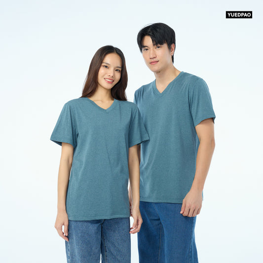 NEW Unisex_คอวี_สีฟ้าน้ำทะเล