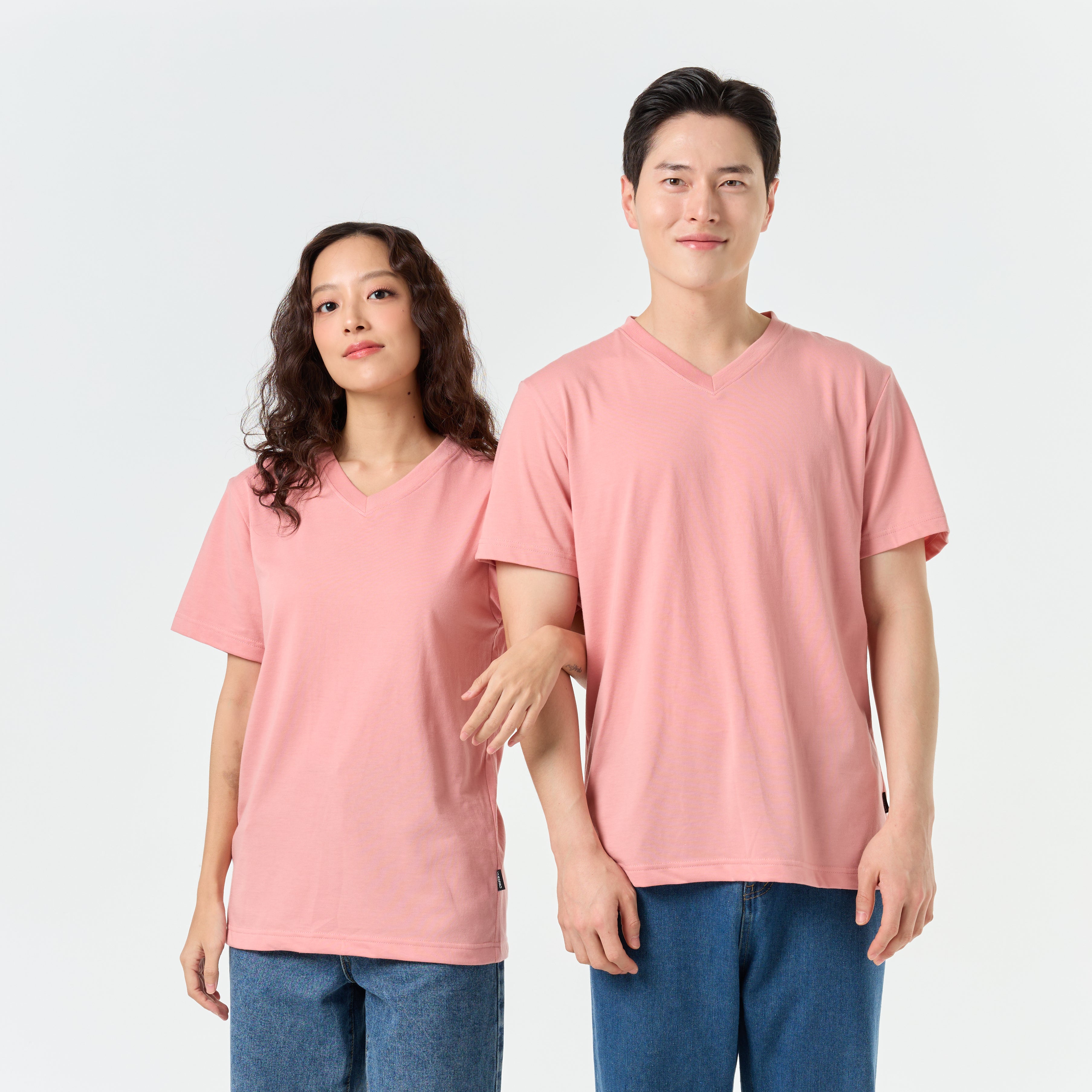 Ultrasoft Unisex V Neck_Light Pink