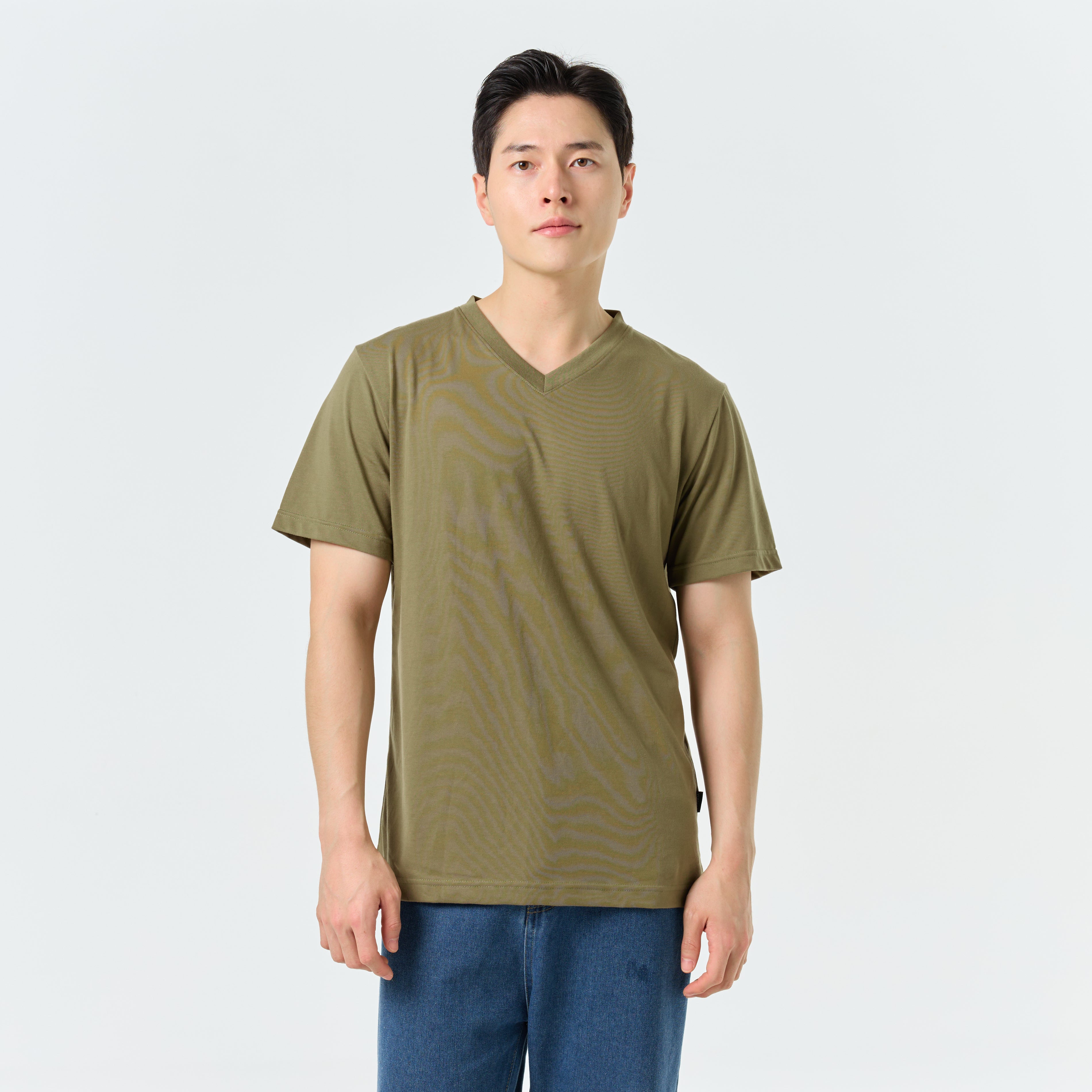 Ultrasoft Unisex V Neck_Olive Green