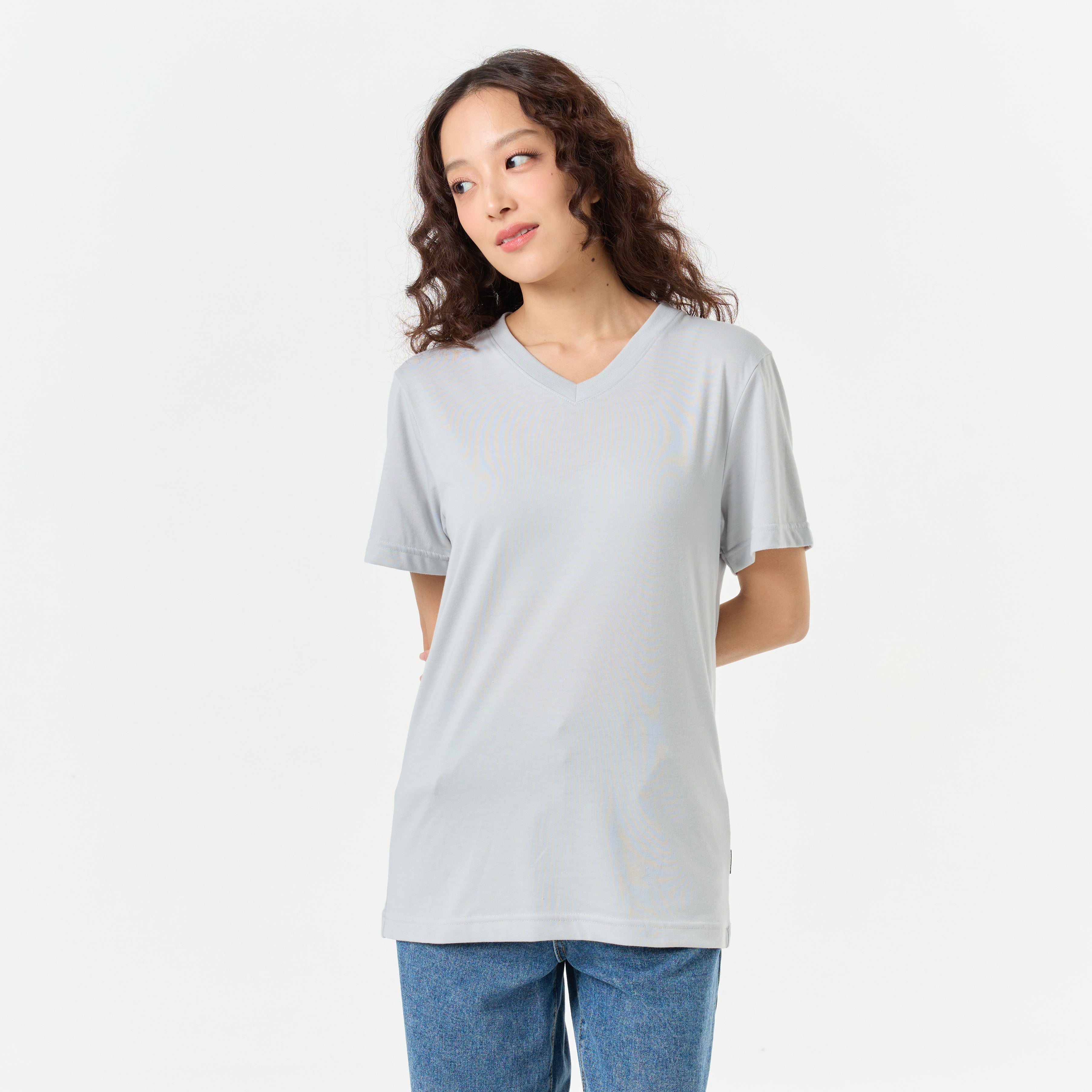 Ultrasoft Unisex V Neck_Windy Blue