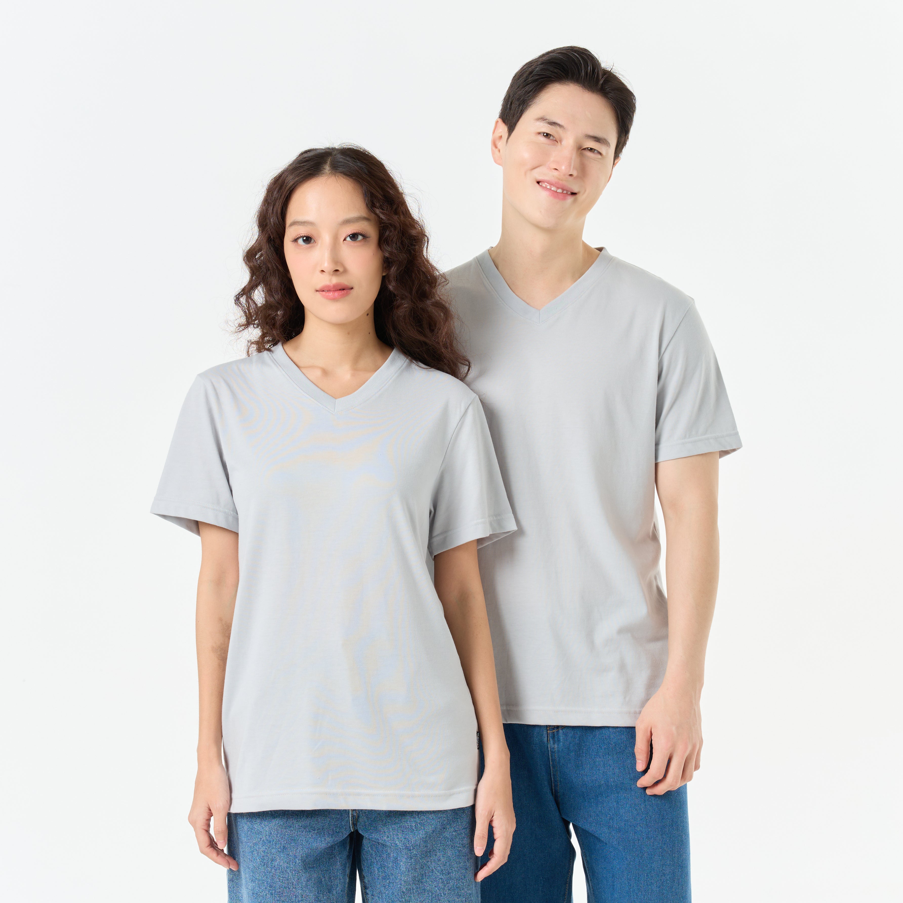 Ultrasoft Unisex V Neck_Windy Blue