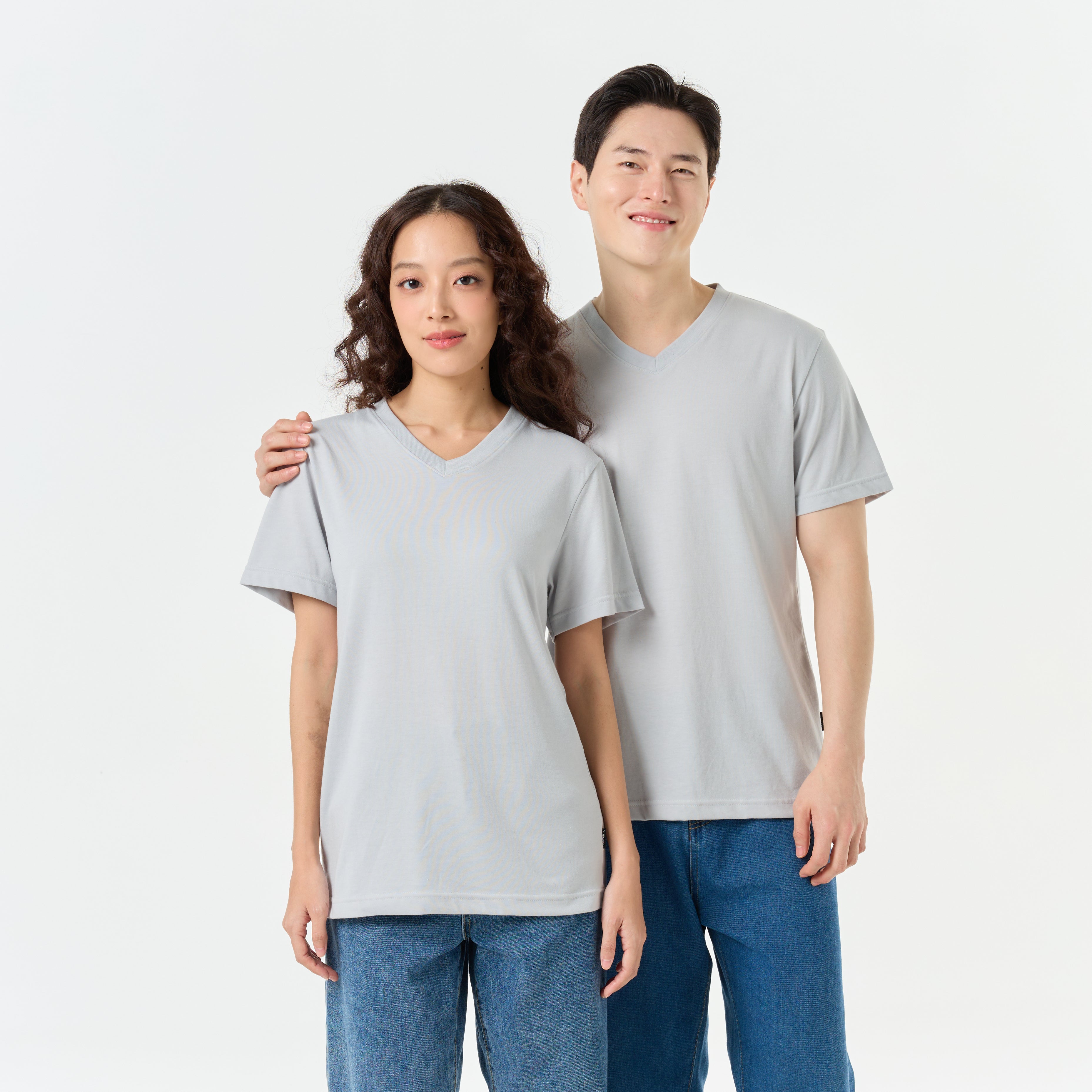 Ultrasoft Unisex V Neck_Windy Blue