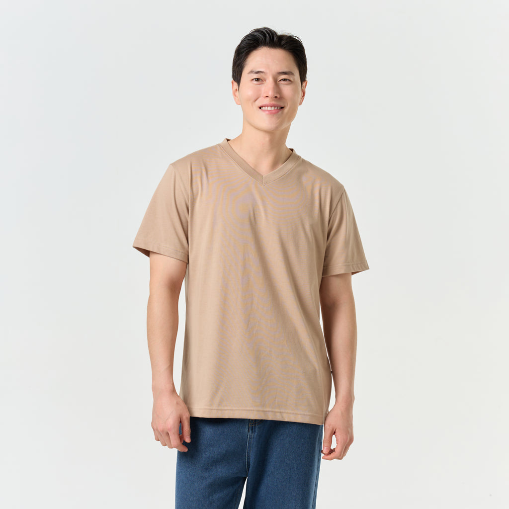 Ultrasoft Unisex V Neck_Almond