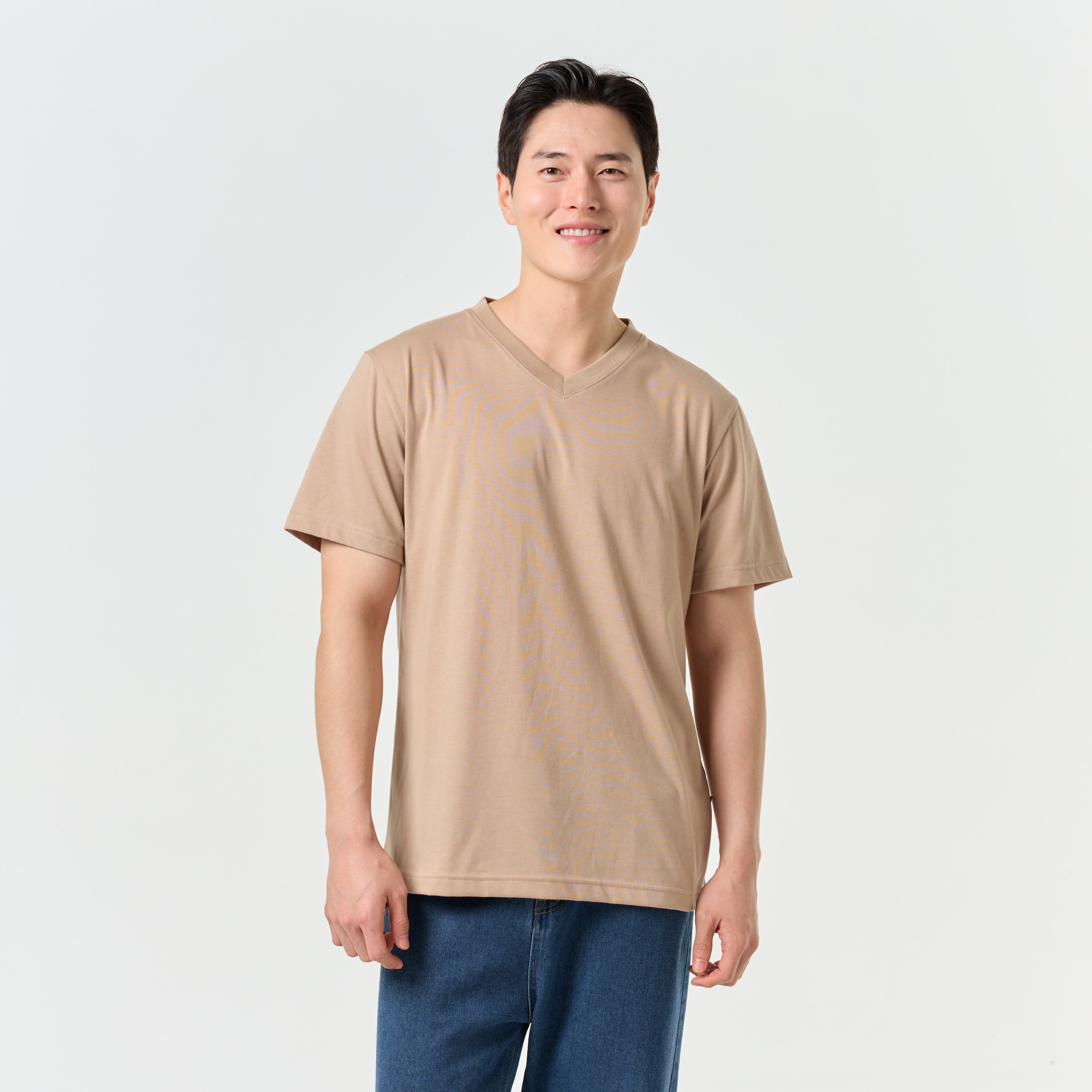 Ultrasoft Unisex V Neck_Almond