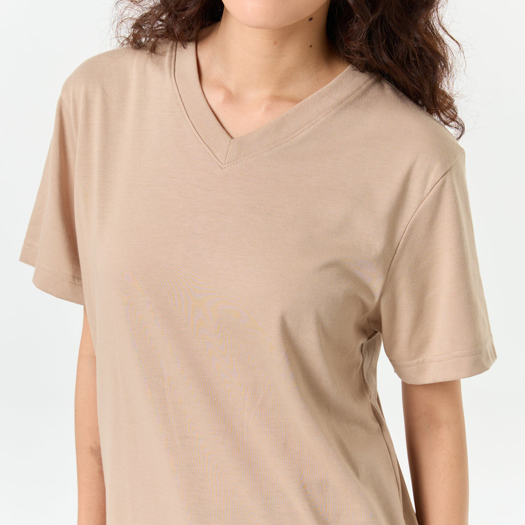 Ultrasoft Unisex V Neck_Almond