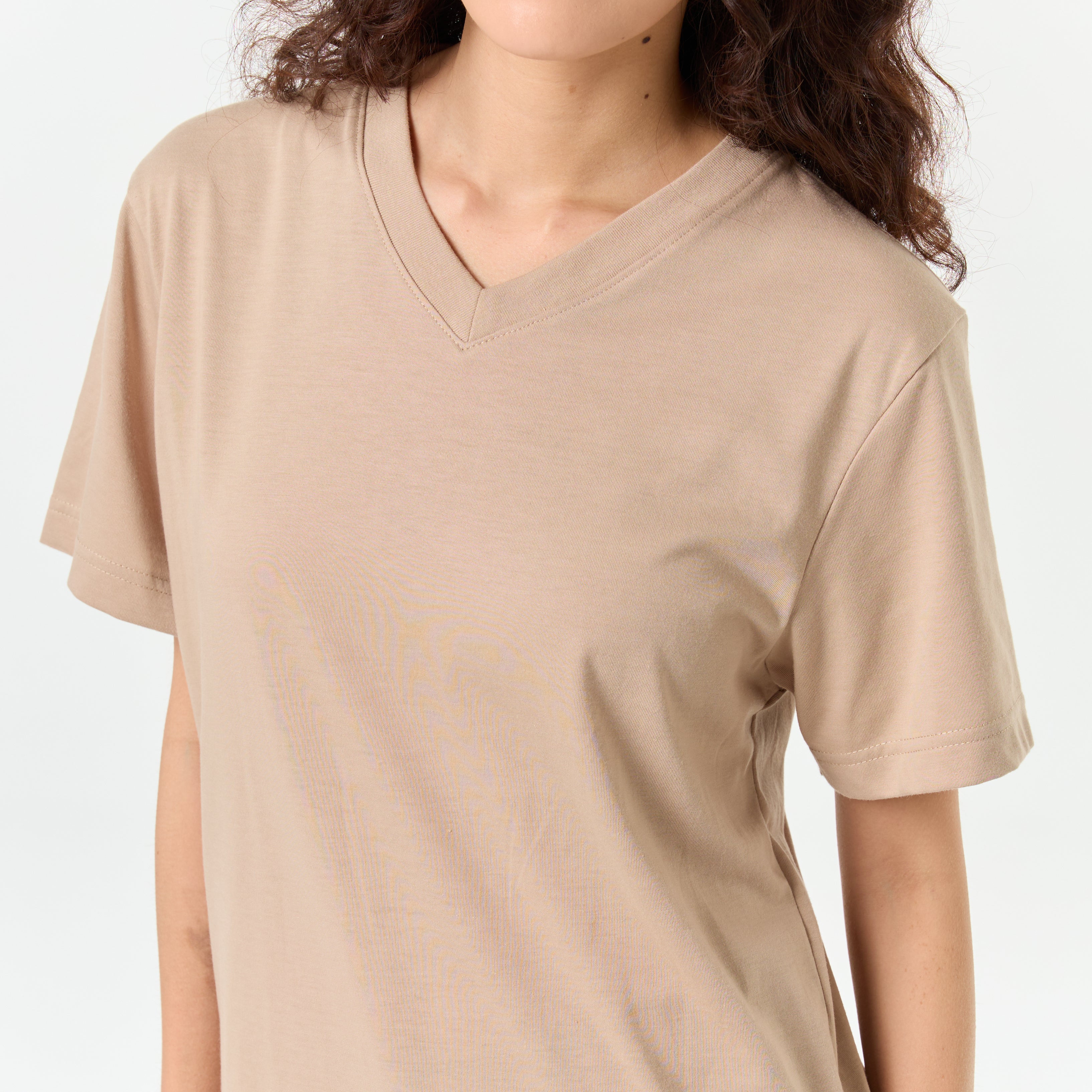 Ultrasoft Unisex V Neck_Almond