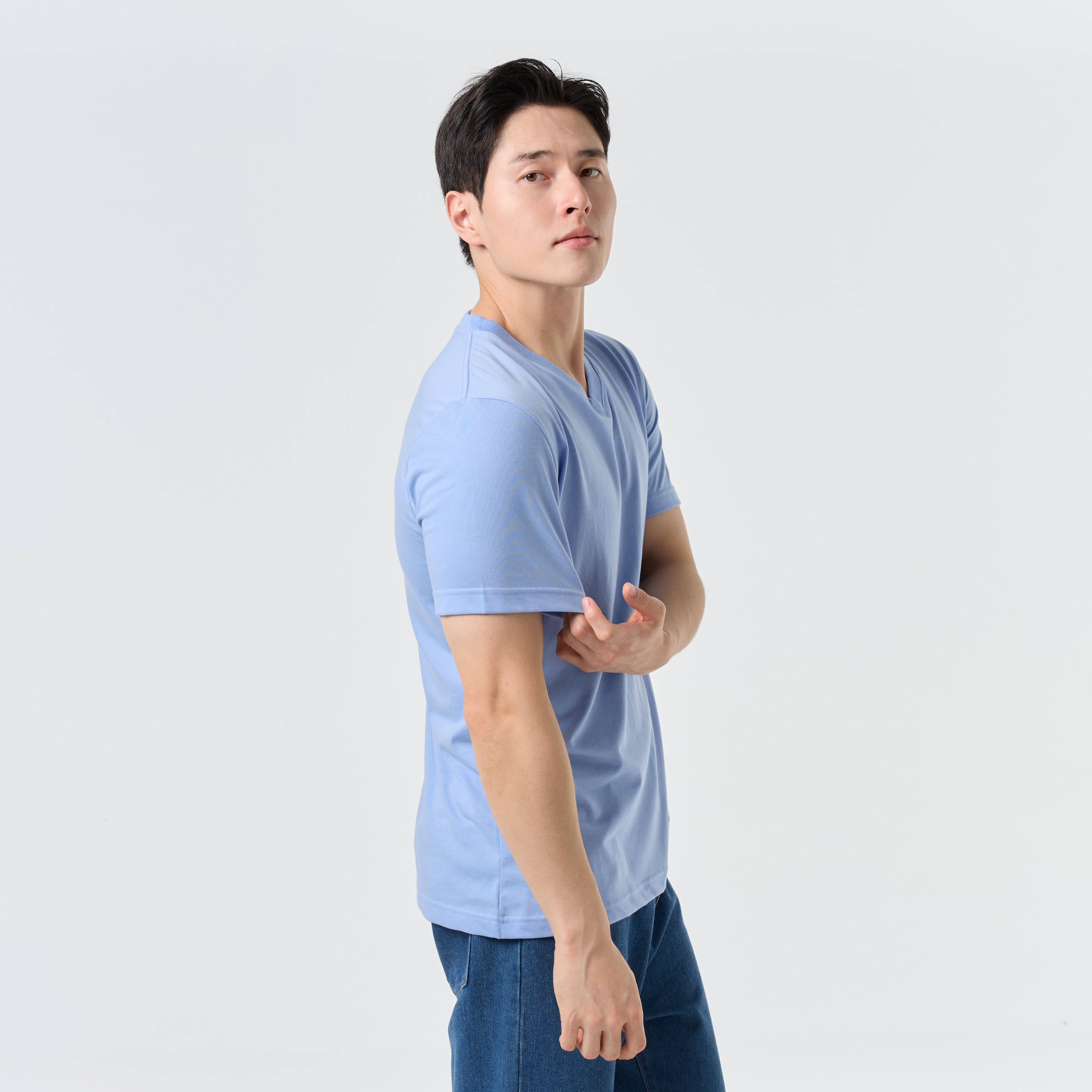 Ultrasoft Unisex V Neck_Light Blue