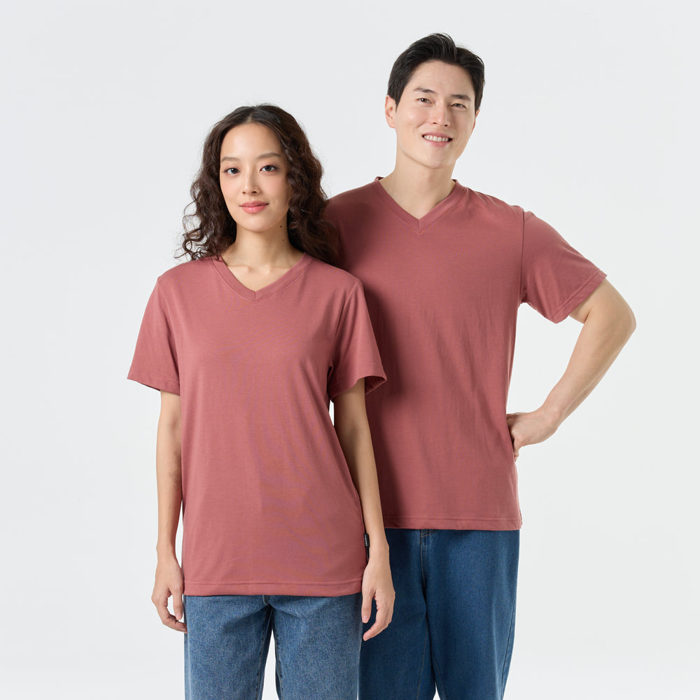 Ultrasoft Unisex V Neck_Rosewood