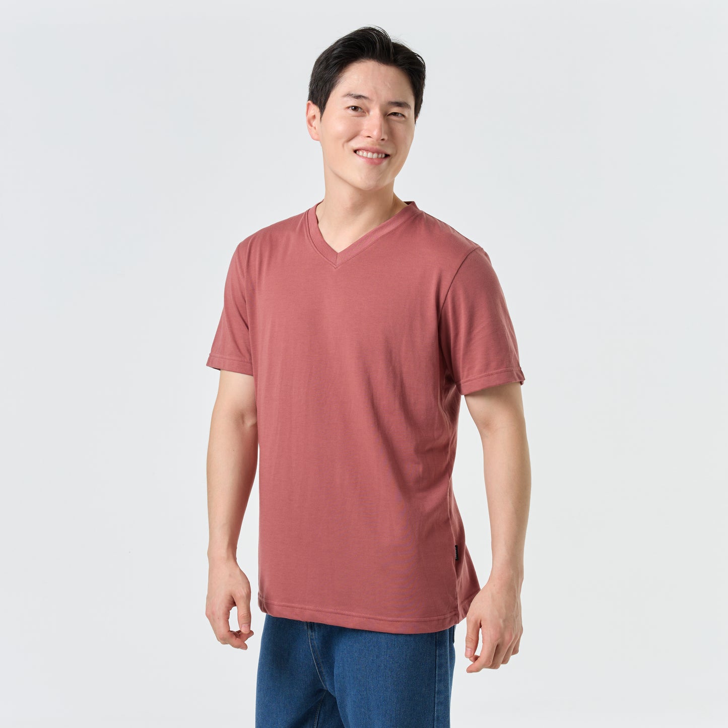 Ultrasoft Unisex V Neck_Rosewood