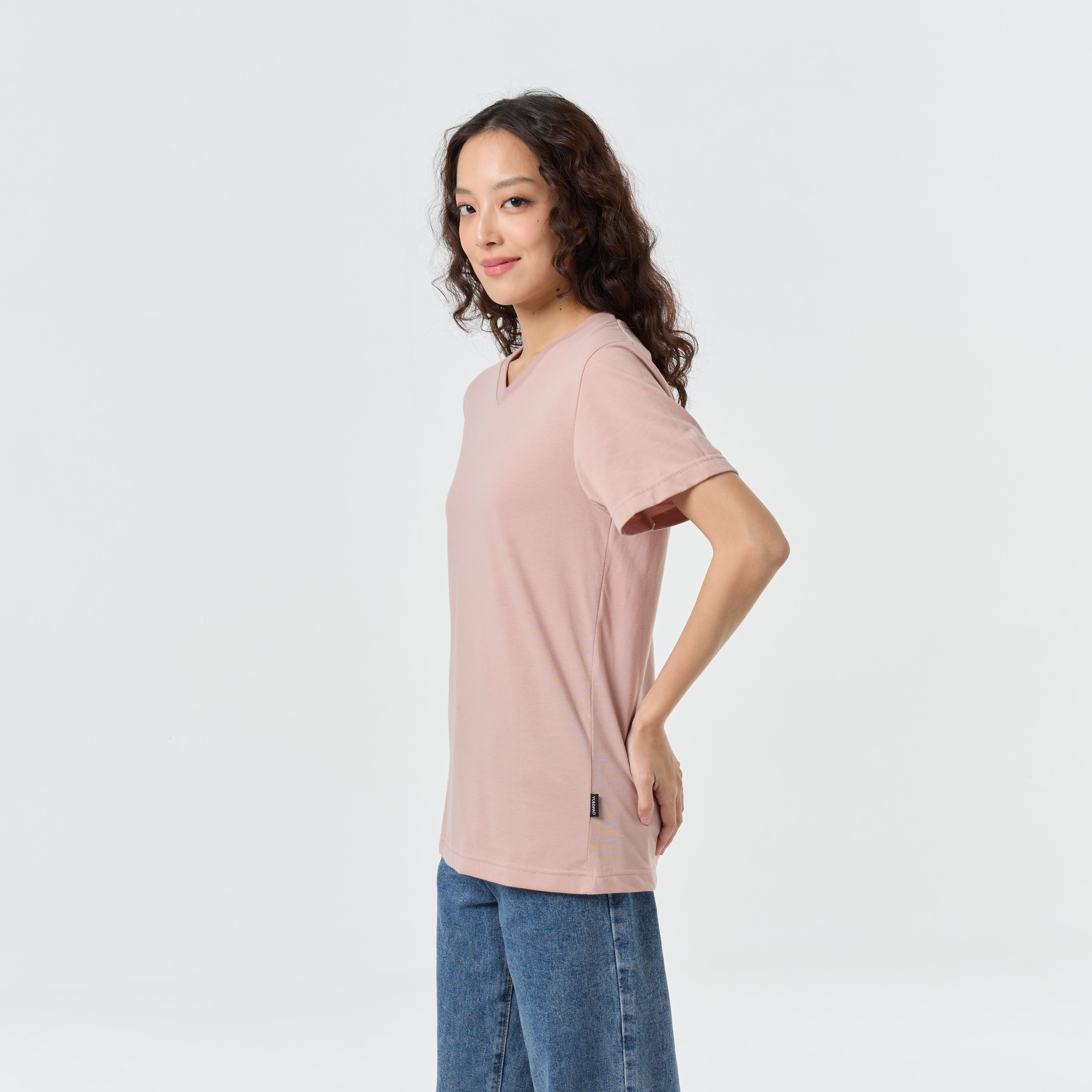 Ultrasoft Unisex V Neck_Roseblush