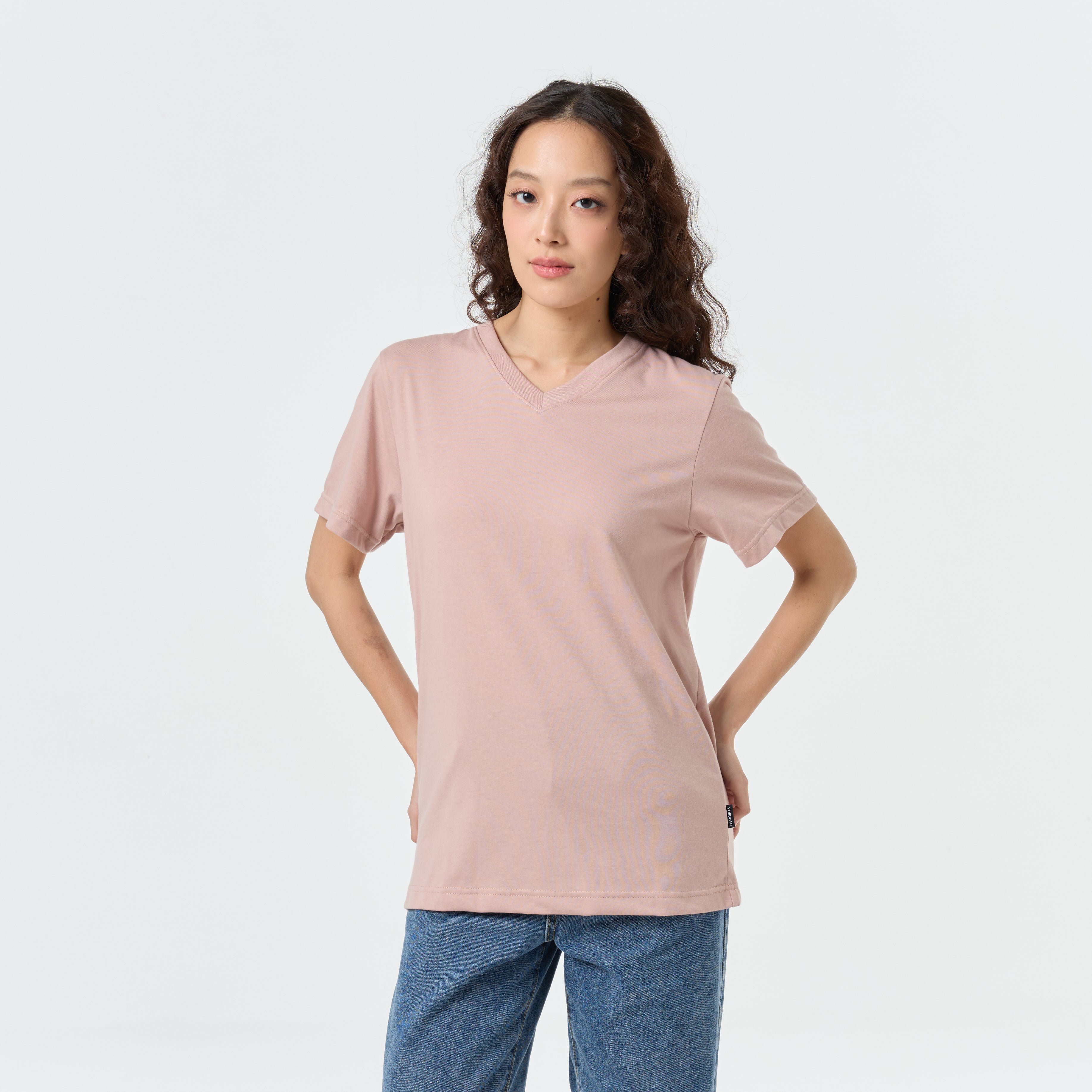 Ultrasoft Unisex V Neck_Roseblush