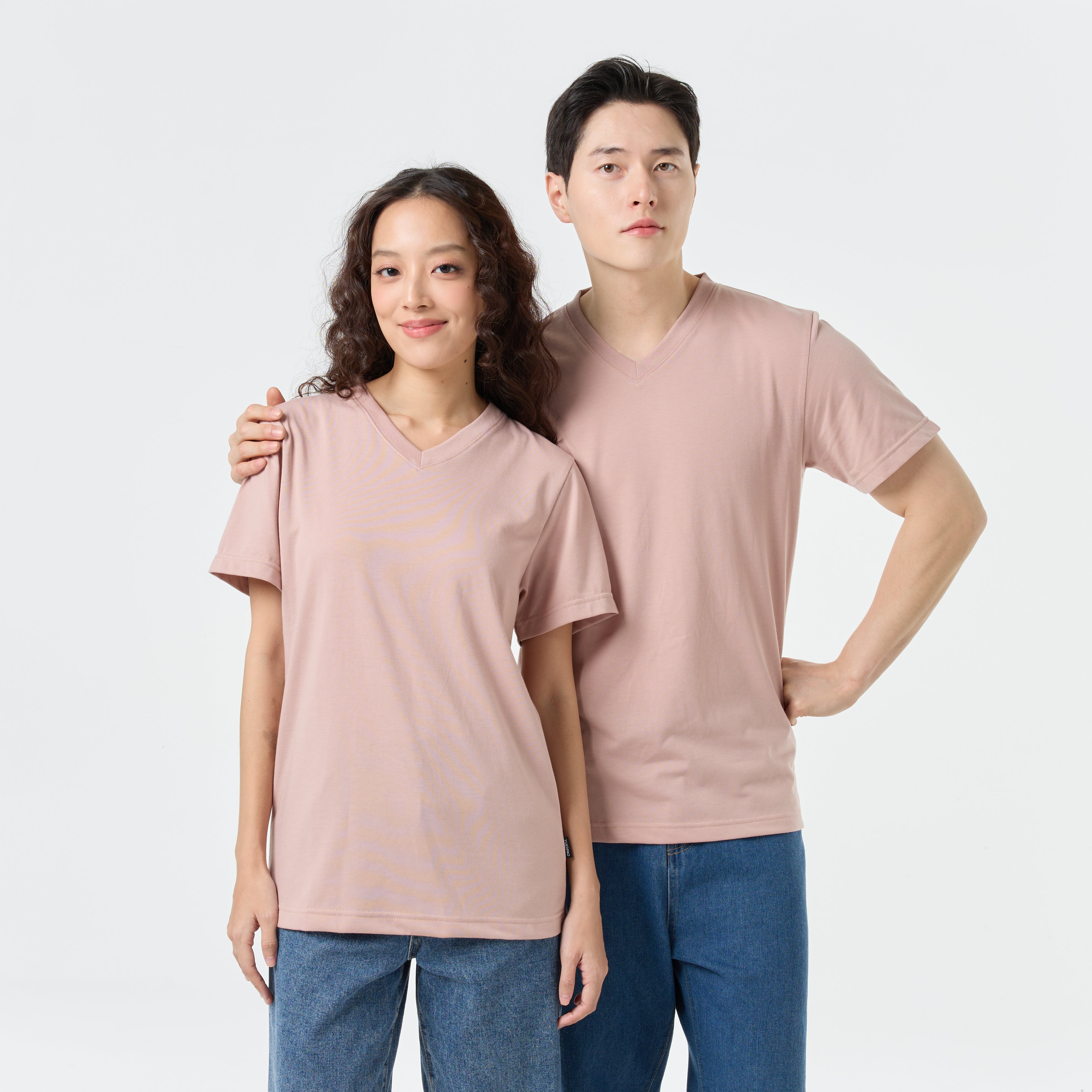 Ultrasoft Unisex V Neck_Roseblush