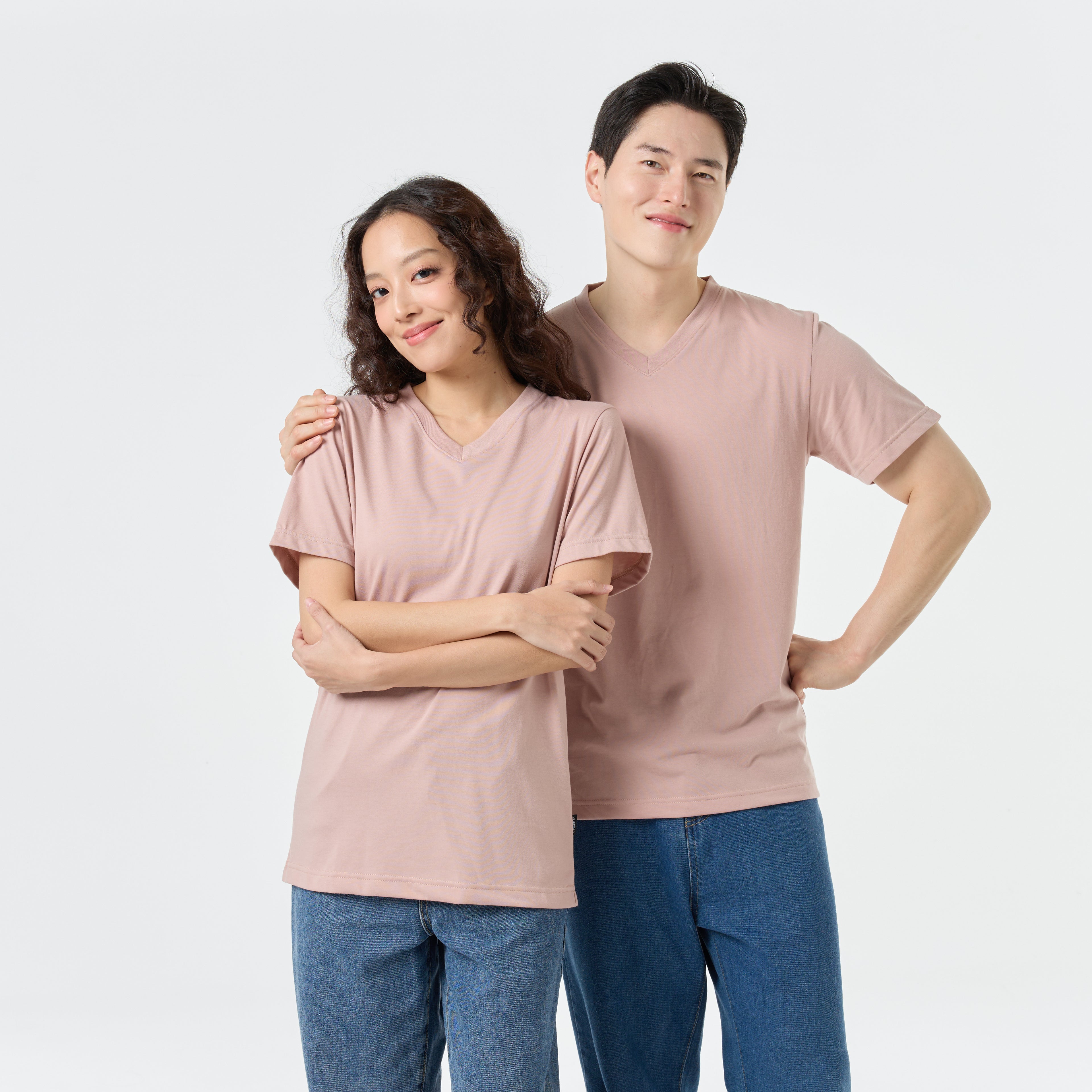 Ultrasoft Unisex V Neck_Roseblush