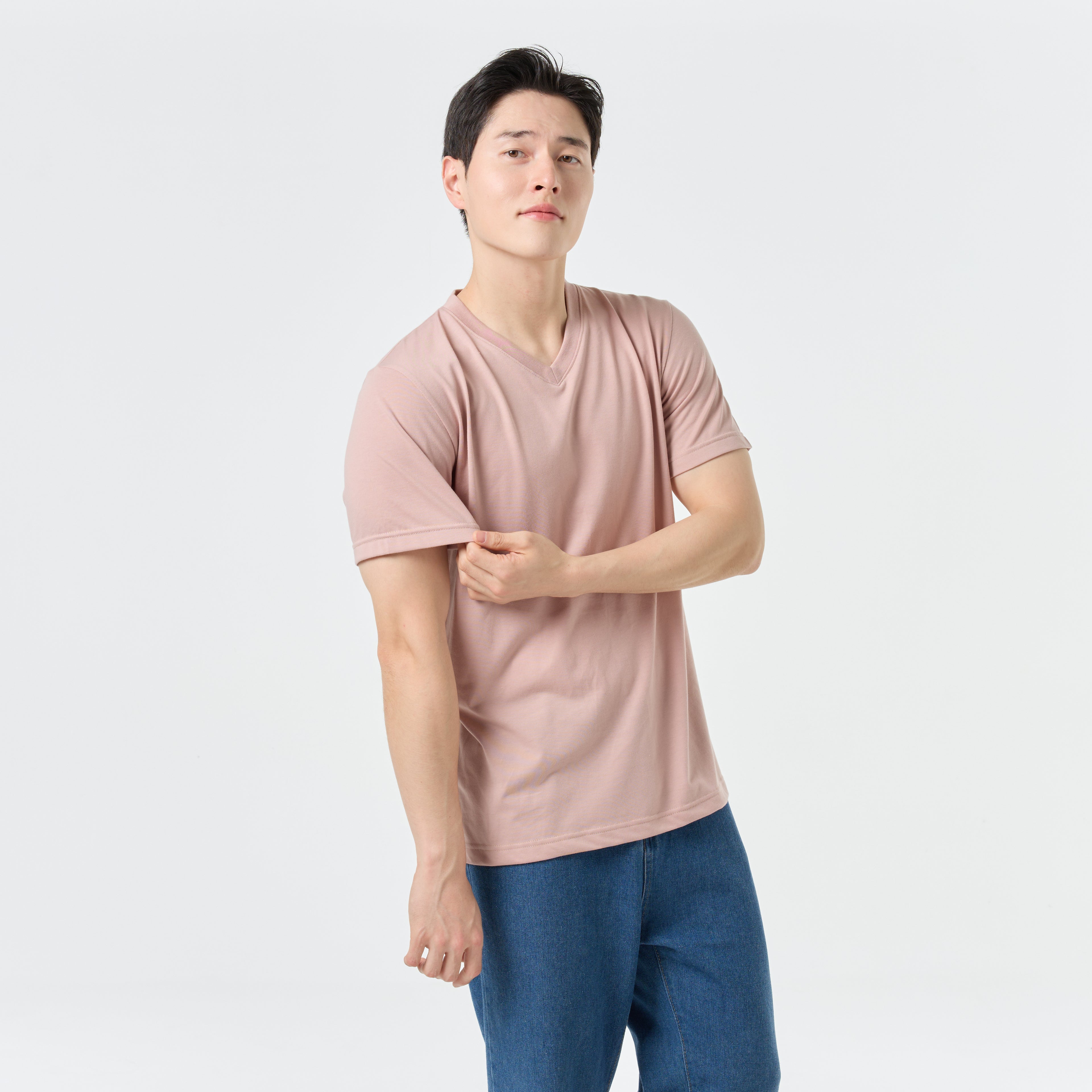 Ultrasoft Unisex V Neck_Roseblush