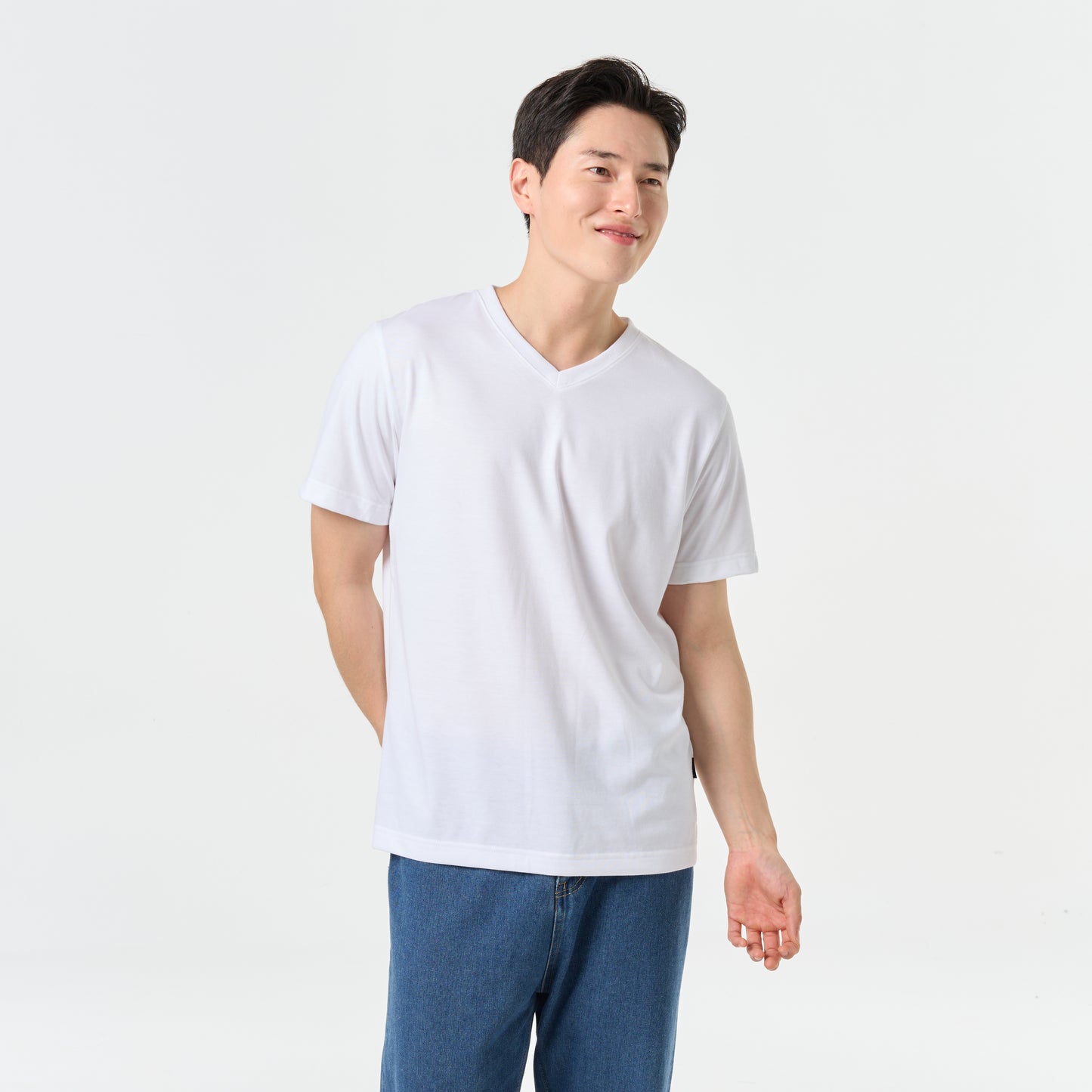 Ultrasoft Unisex V Neck_White