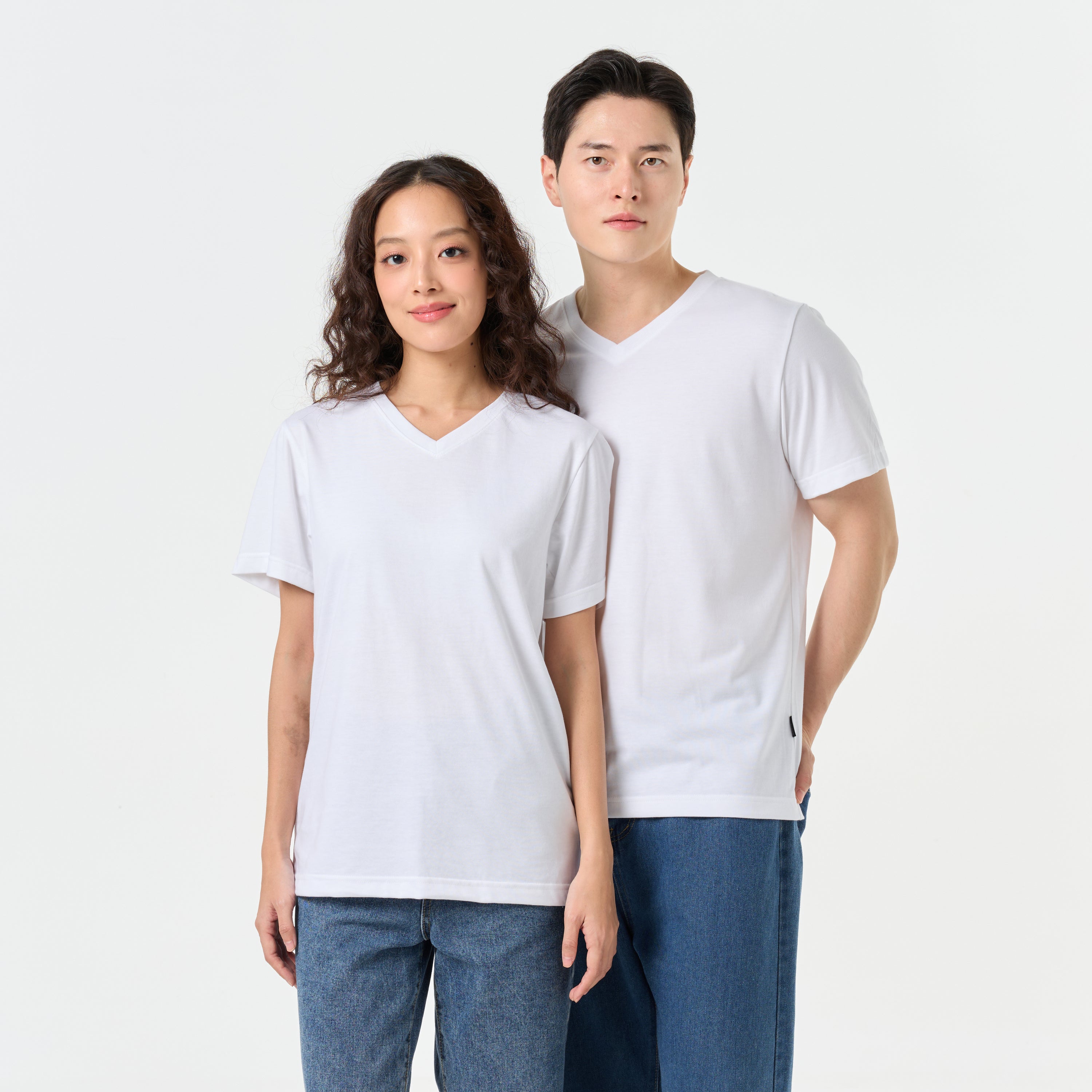 Ultrasoft Unisex V Neck_White