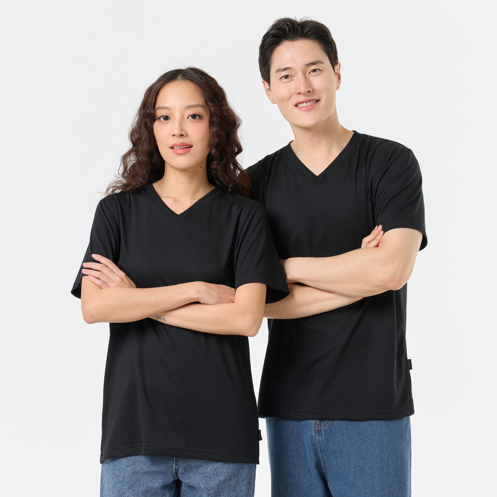Ultrasoft Unisex V Neck_Black