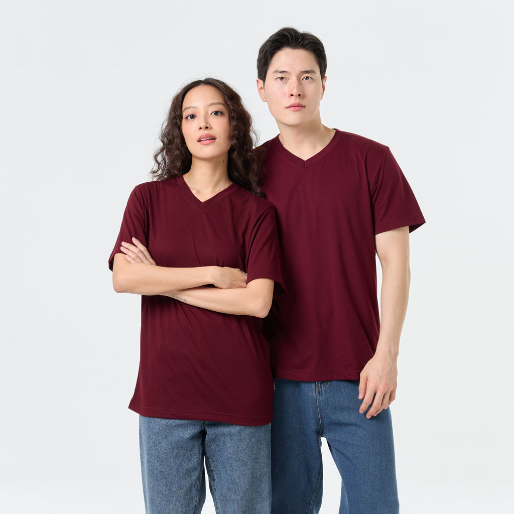 Ultrasoft Unisex V Neck_Maroon