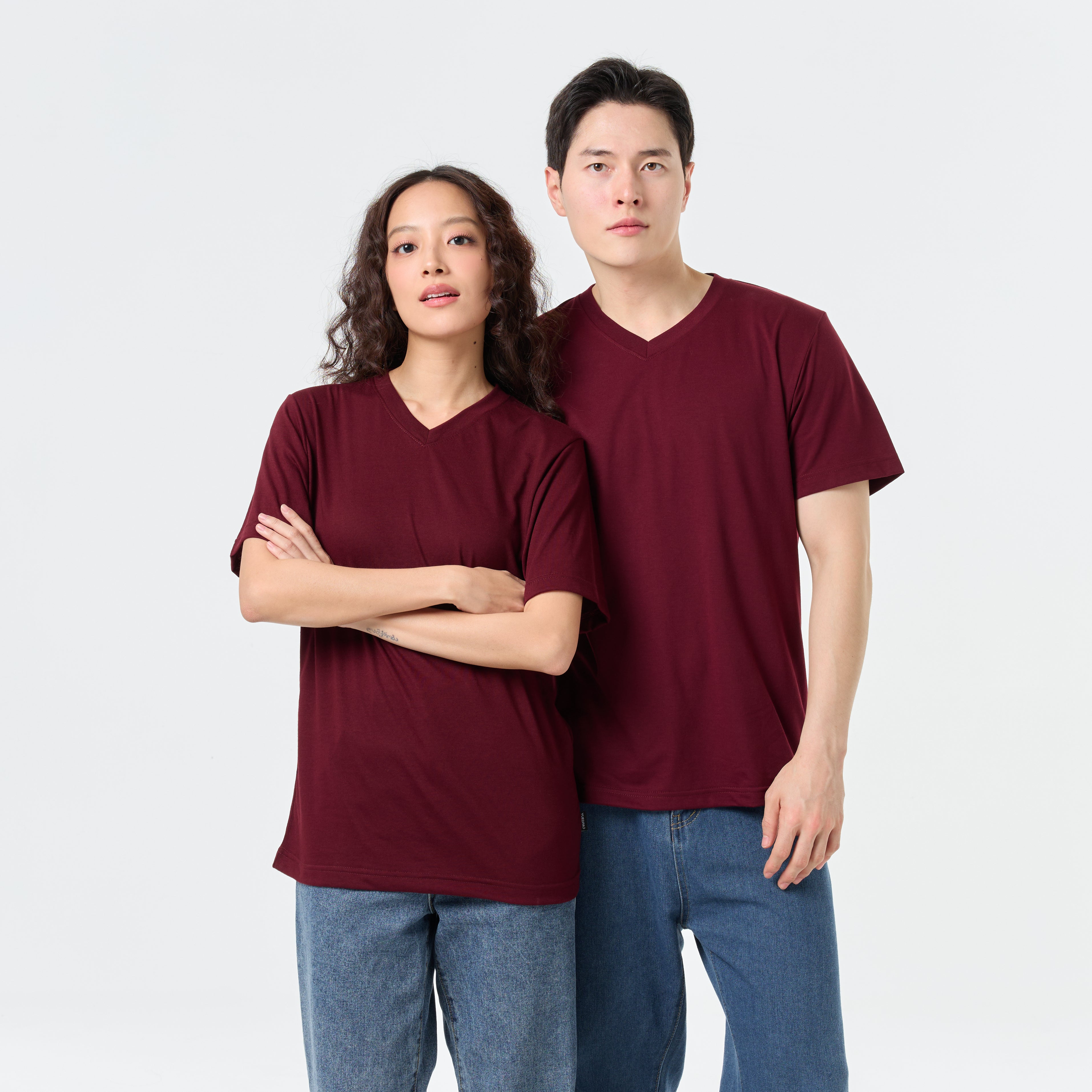 Ultrasoft Unisex V Neck_Maroon