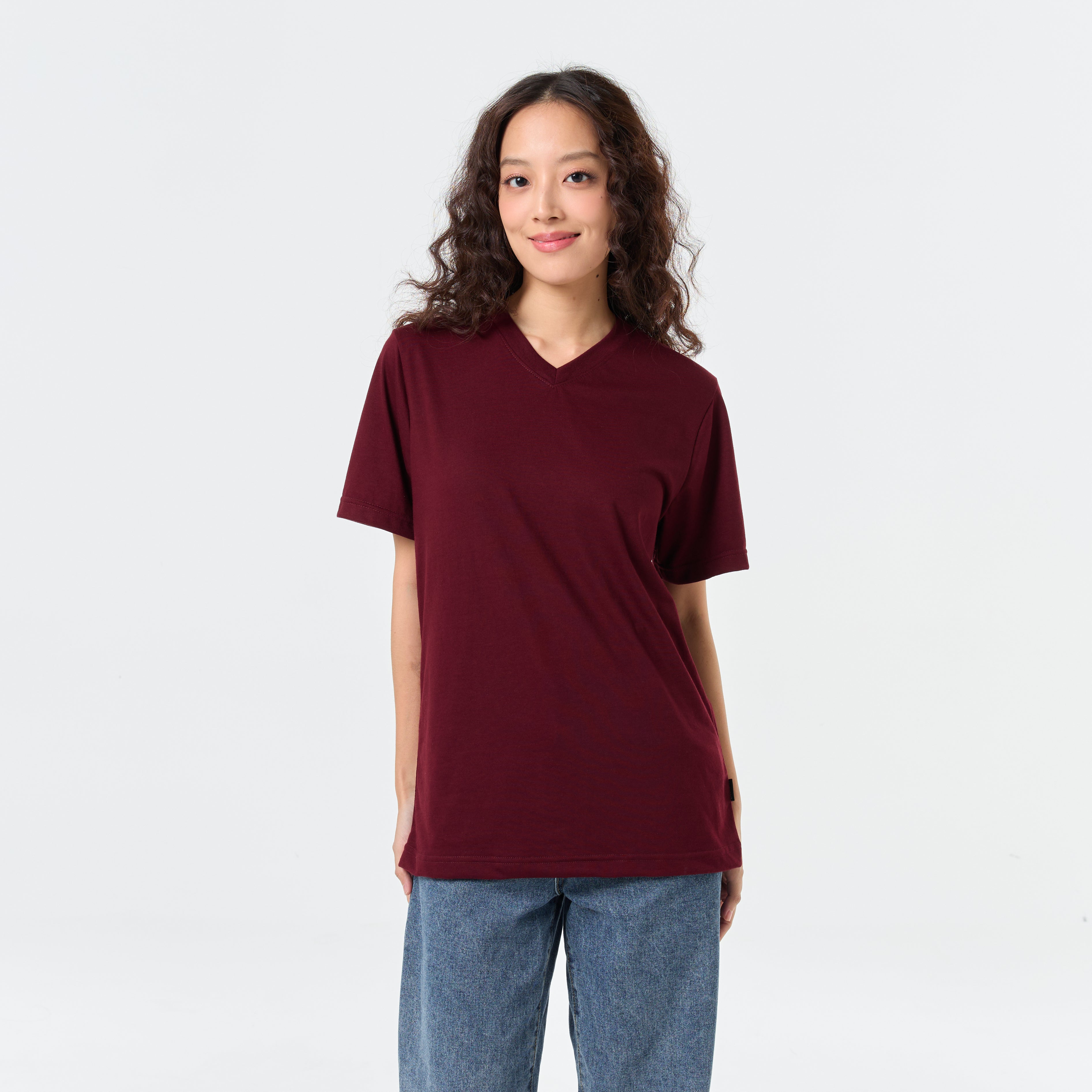 Ultrasoft Unisex V Neck_Maroon