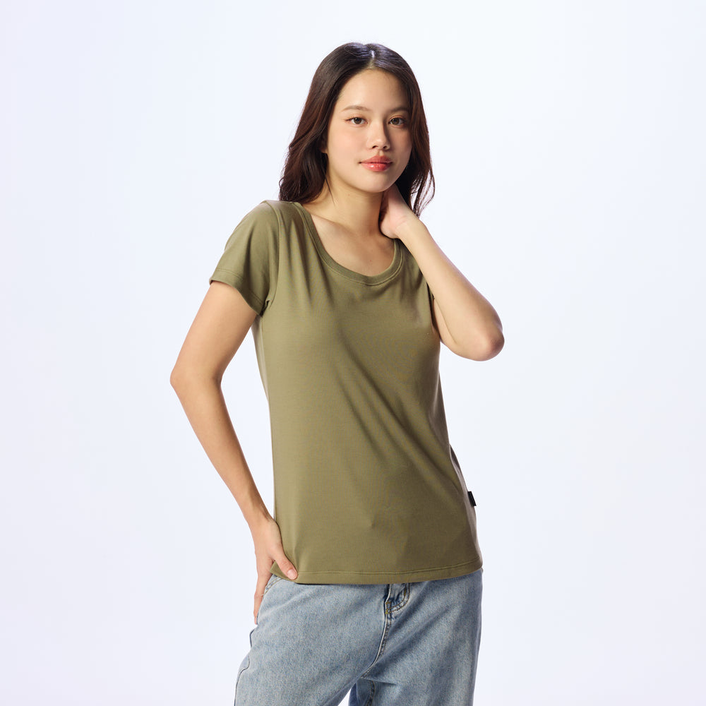 Ultrasoft Woman Round Neck_Olive Green