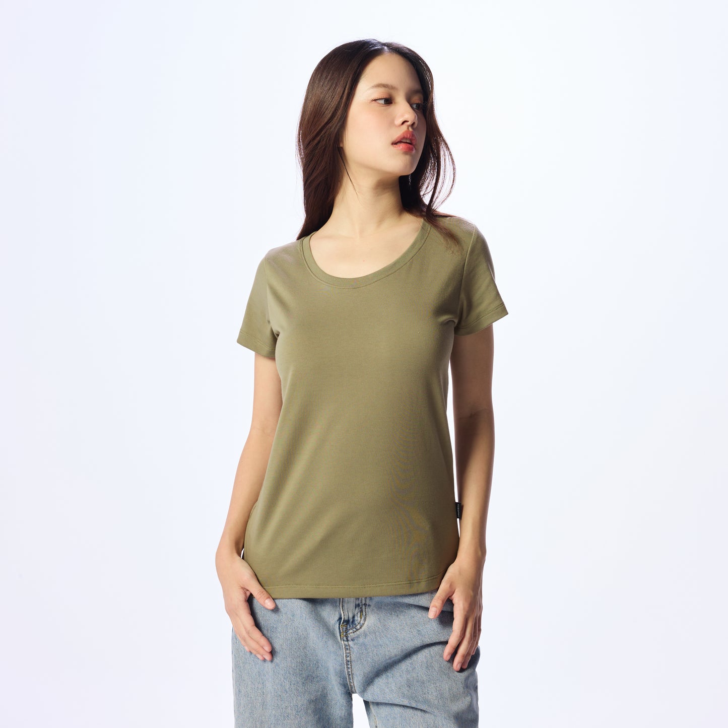 Ultrasoft Woman Round Neck_Olive Green