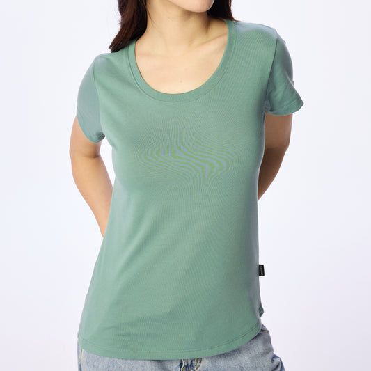 Ultrasoft Woman Round Neck_Dark Green