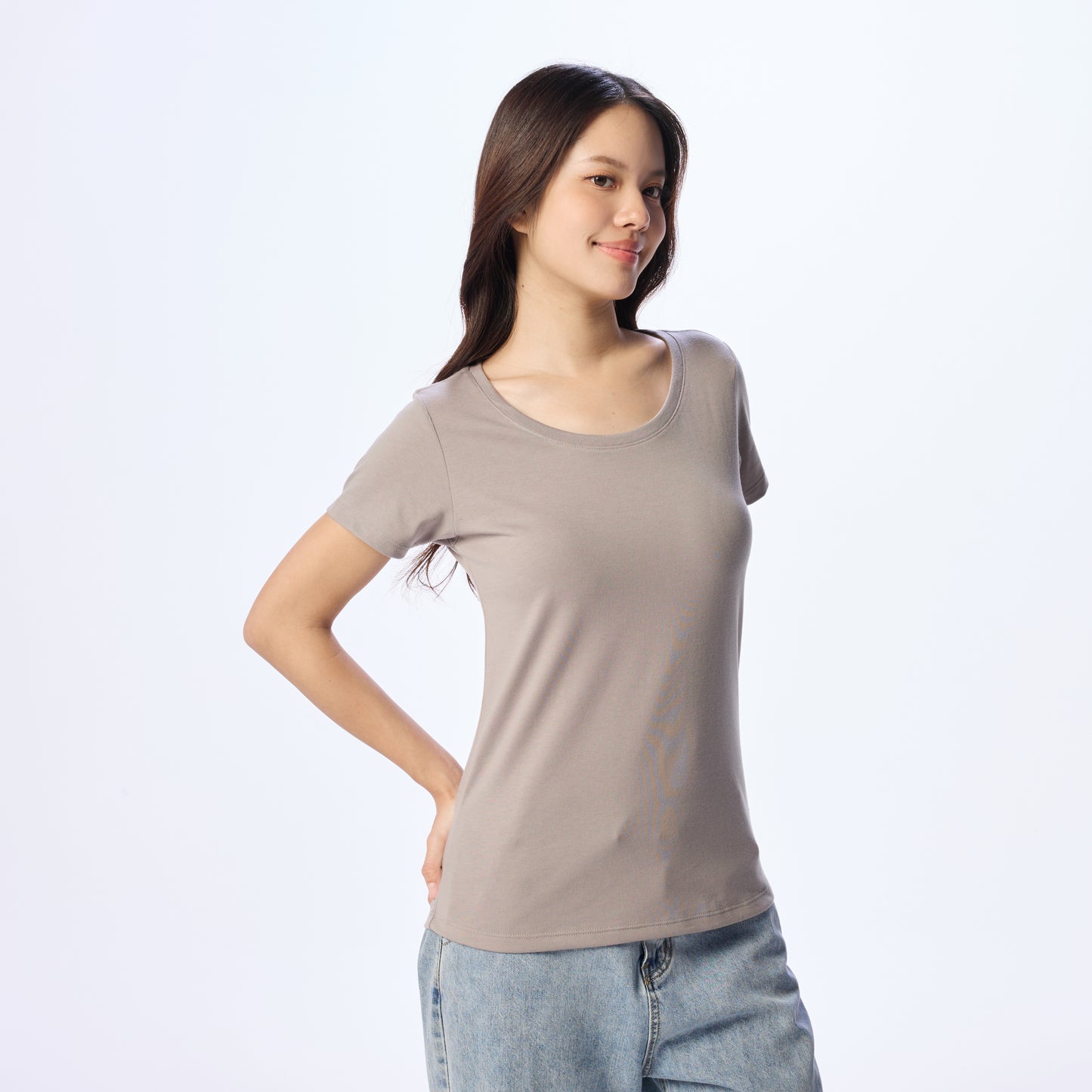 Ultrasoft Woman Round Neck_Smoke Gray