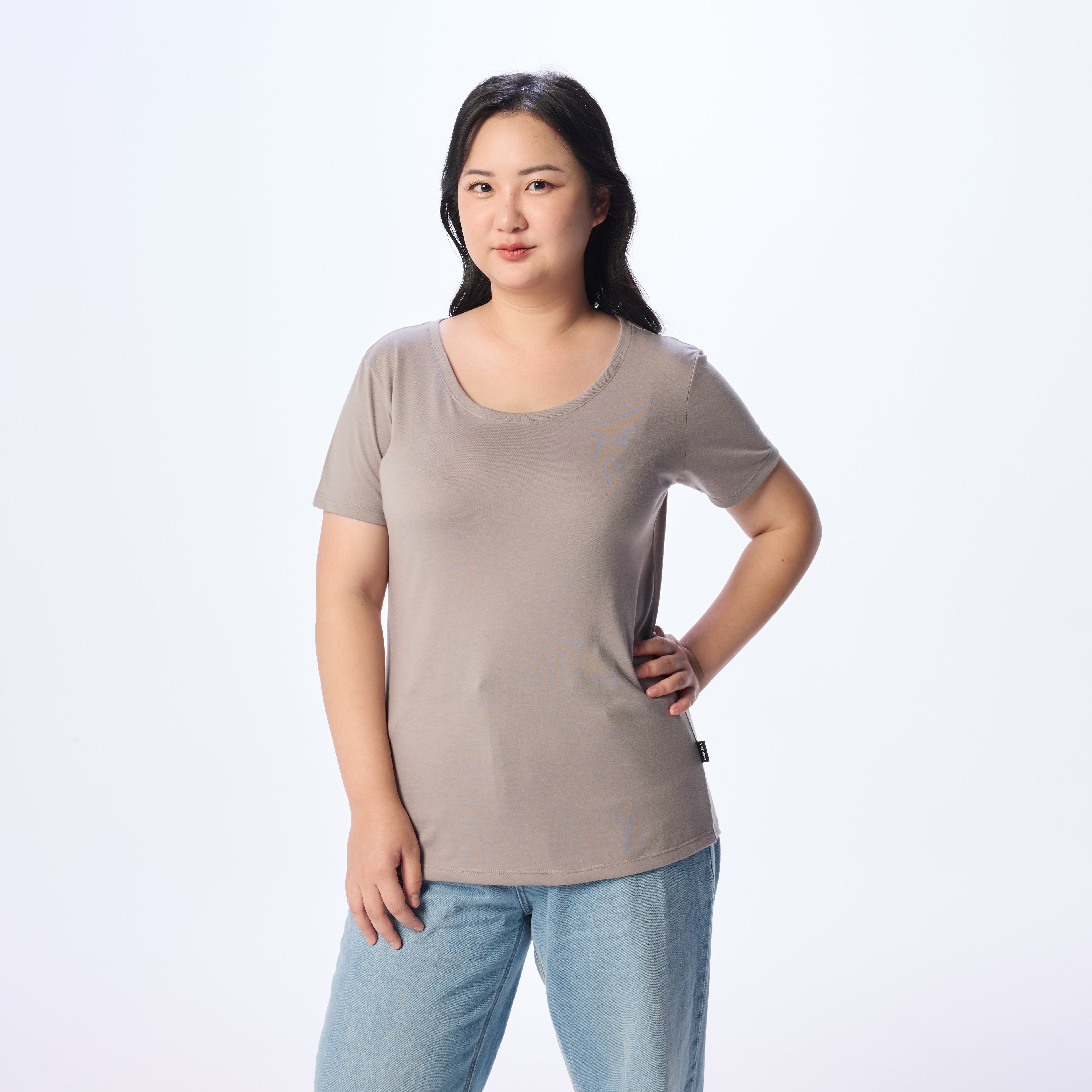 Ultrasoft Woman Round Neck_Smoke Gray