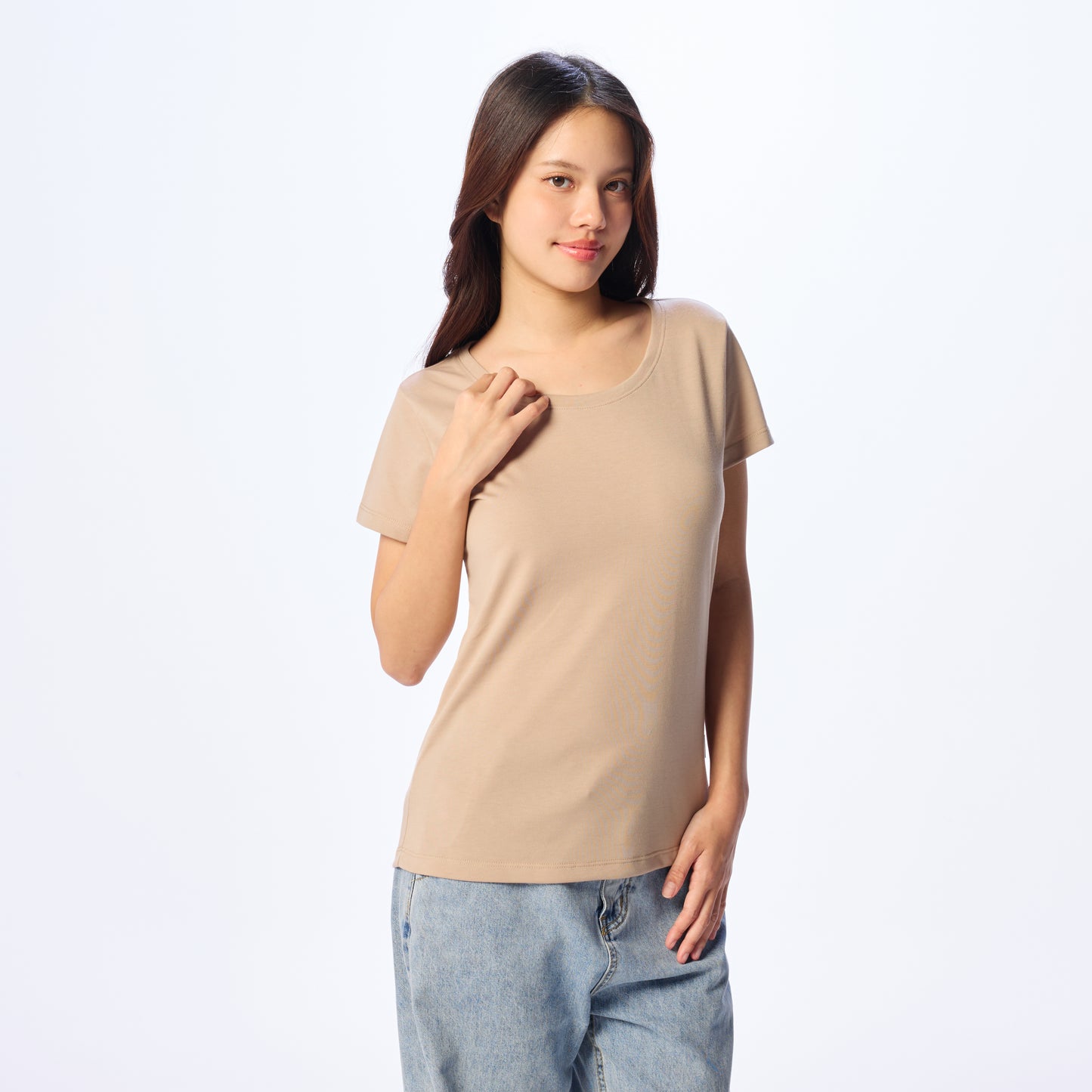 Ultrasoft Woman Round Neck_Almond