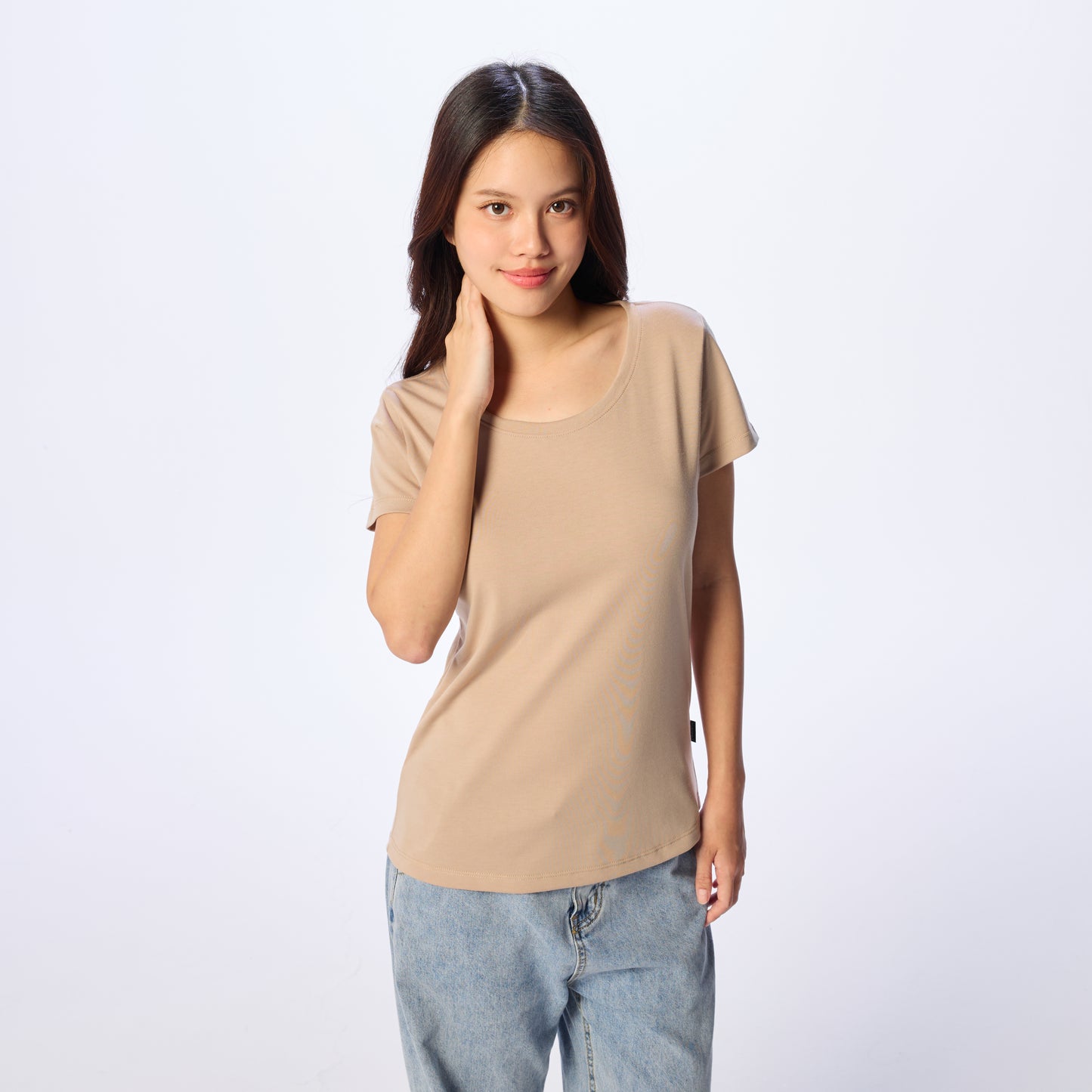 Ultrasoft Woman Round Neck_Almond