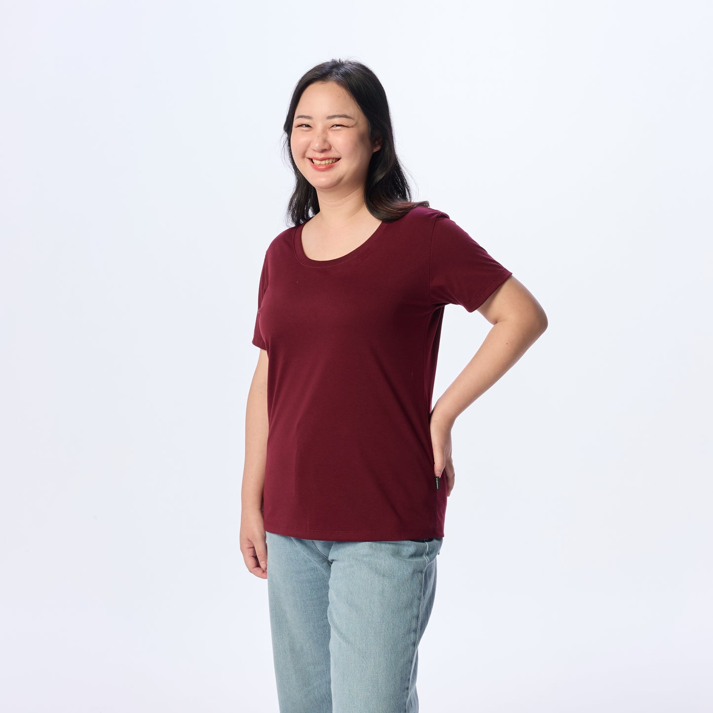 Ultrasoft Woman Round Neck_Maroon