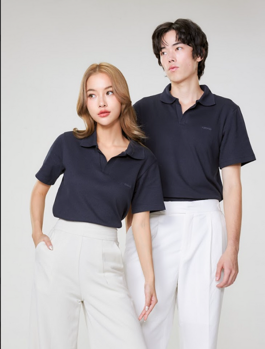 Polo Waffle_Navy Blue