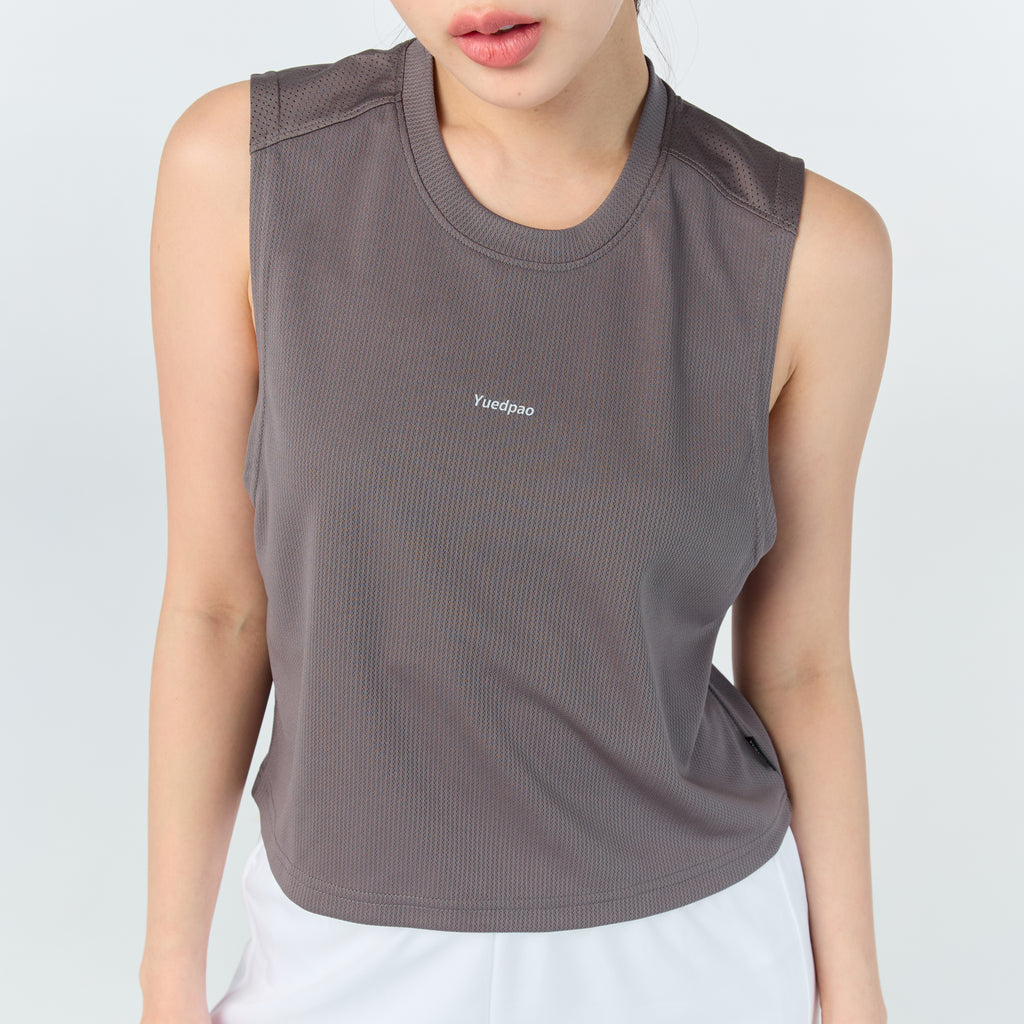 Ultra flow sleeveless crop sport_Dark Grey