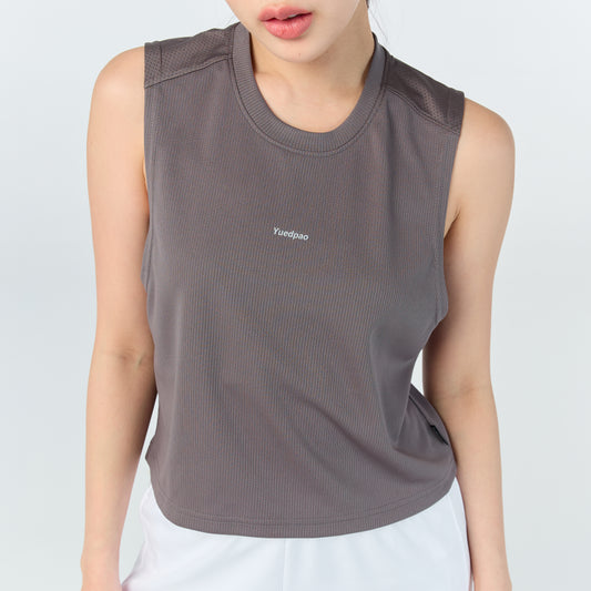Ultra flow sleeveless crop sport_Dark Grey