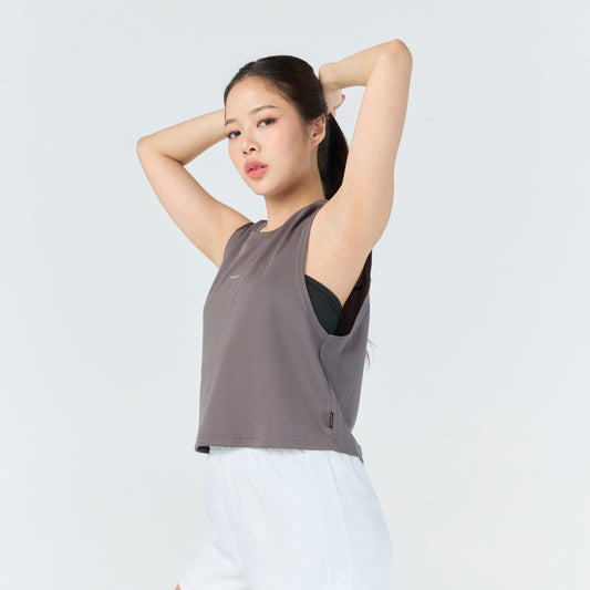 Ultra flow sleeveless crop sport_Dark Grey