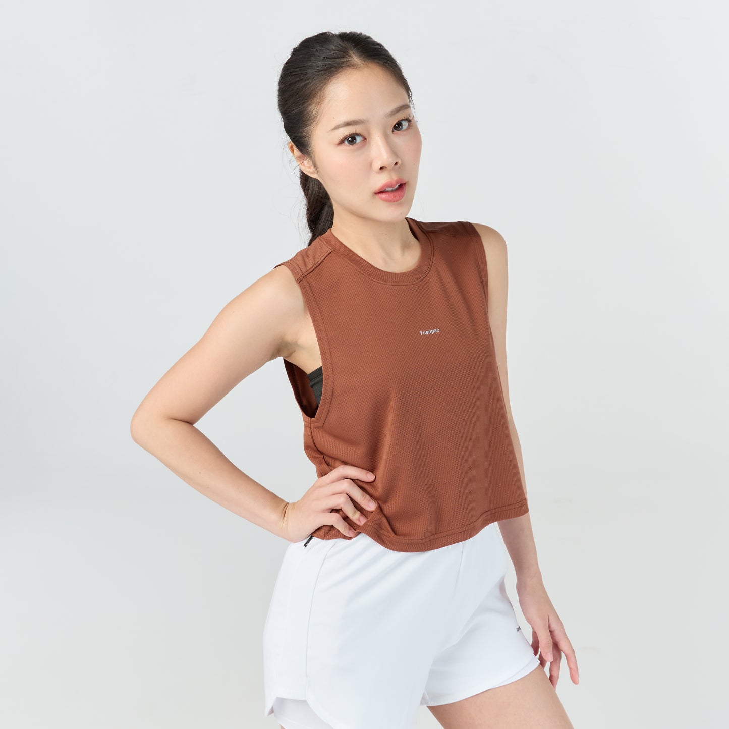 Ultra flow sleeveless crop sport_Warm Brown