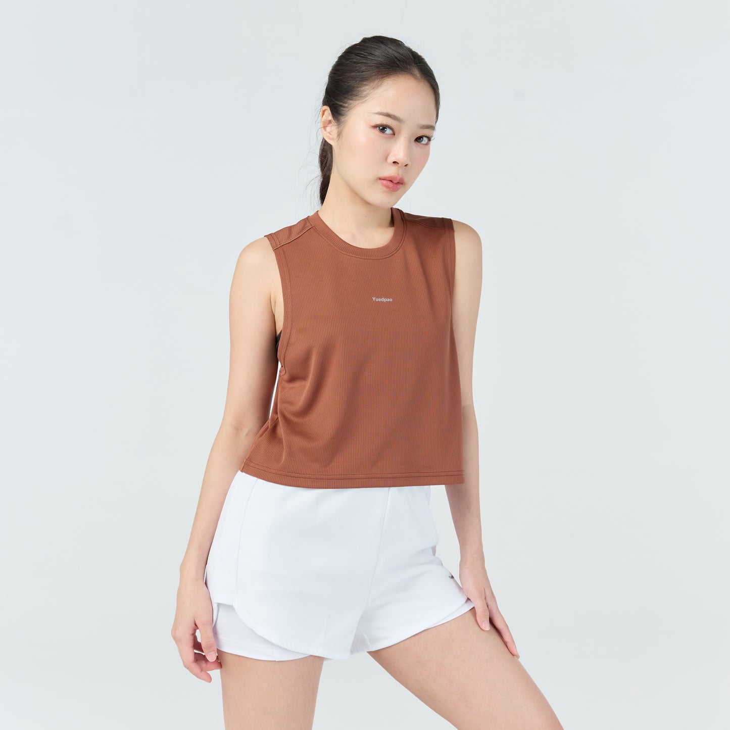 Ultra flow sleeveless crop sport_Warm Brown