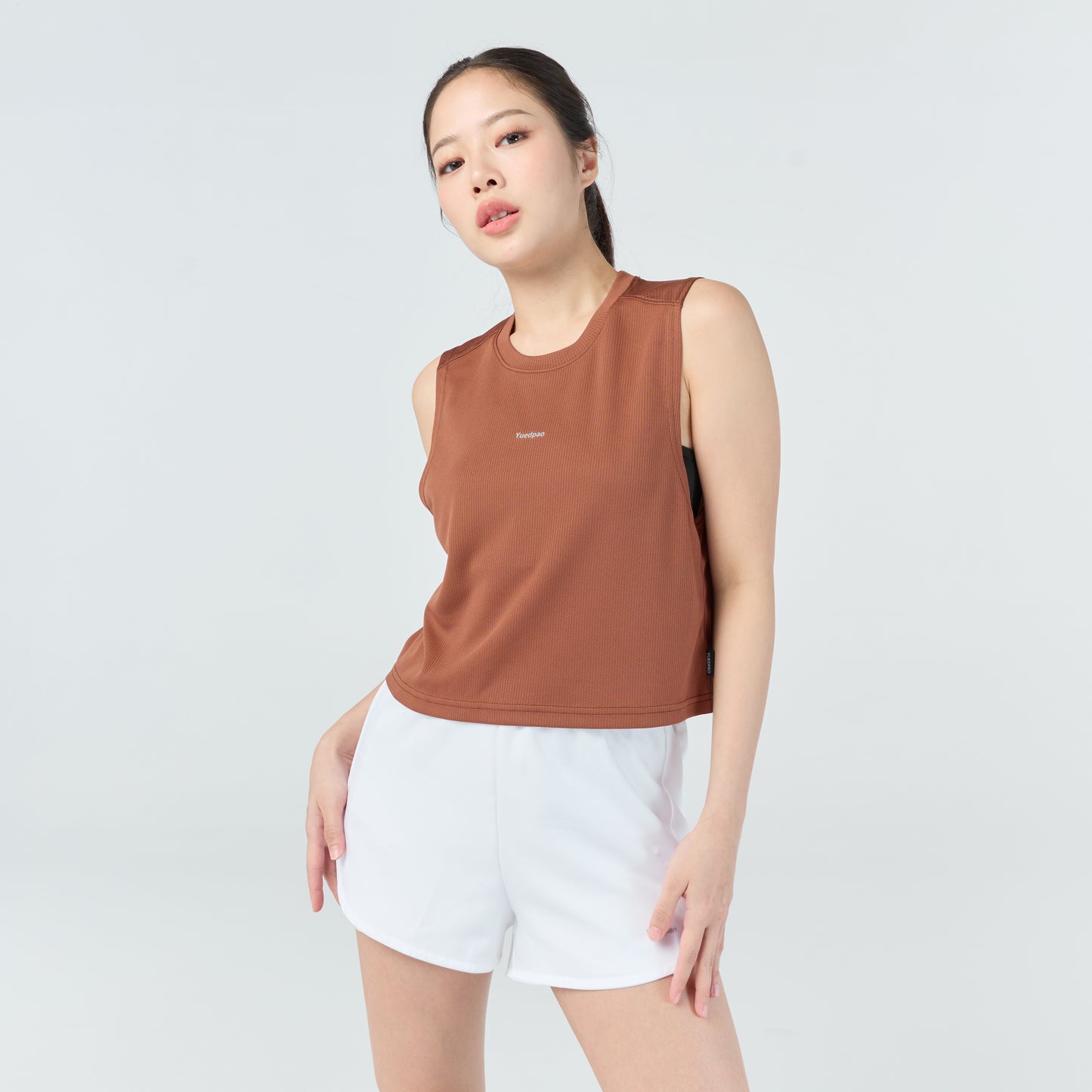 Ultra flow sleeveless crop sport_Warm Brown