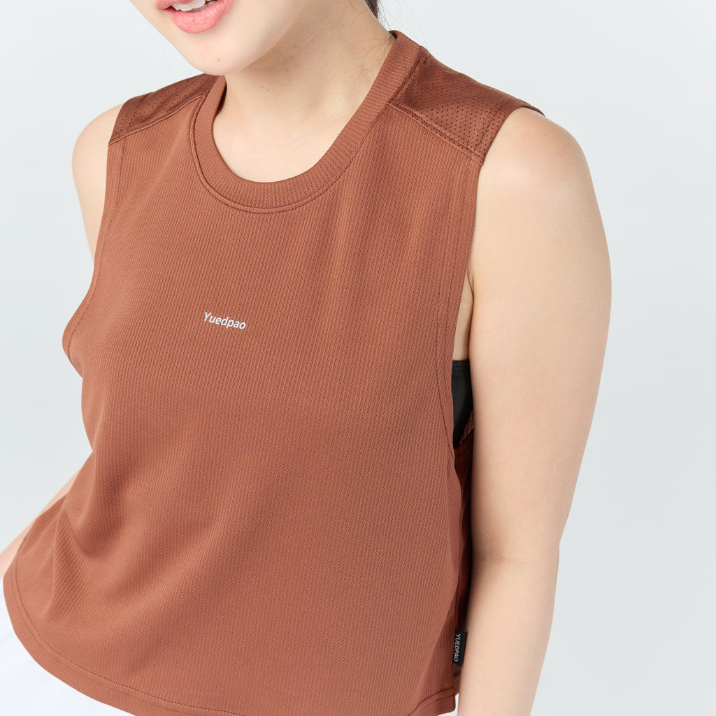 Ultra flow sleeveless crop sport_Warm Brown
